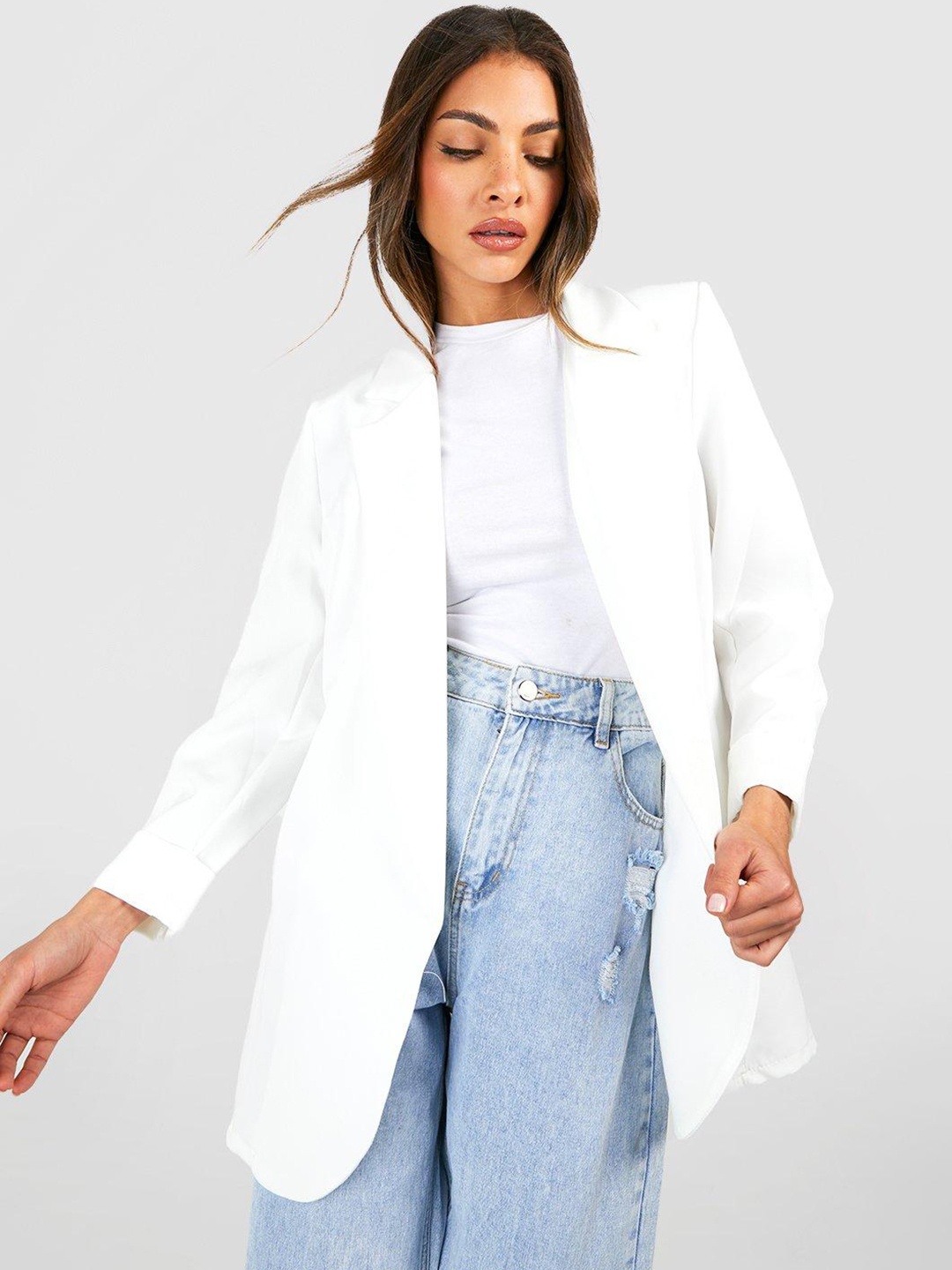 

Boohoo Oversized Relaxed Fit Blazer, White