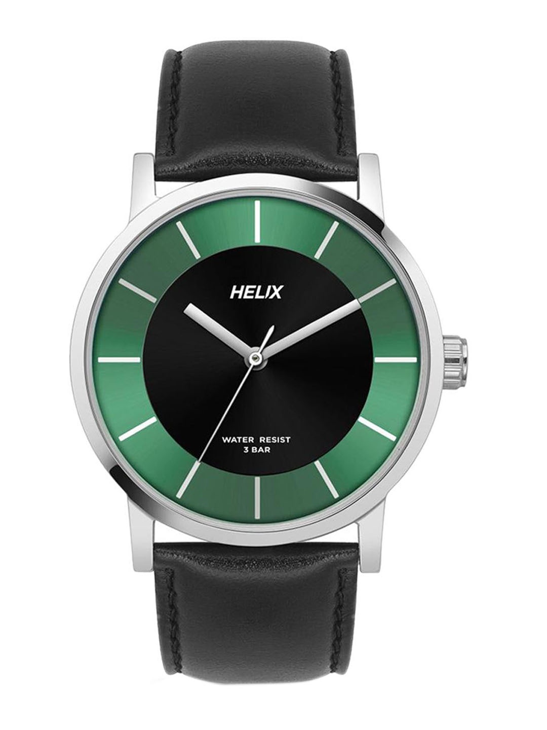 

Helix Women Textured Brass Dial & Leather Straps Analogue Watch TW035HG07, Green