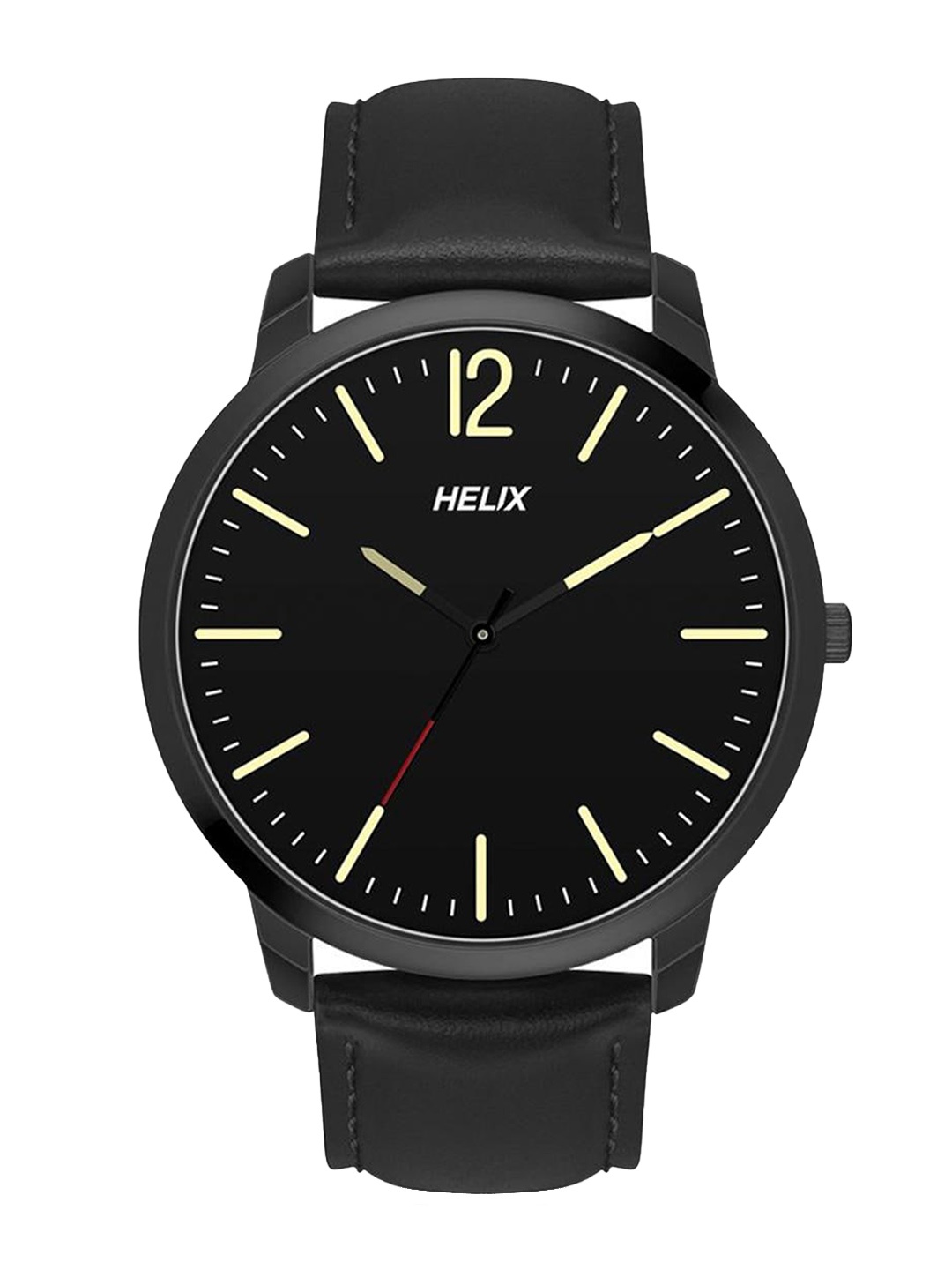 

Helix Men Dial & Black Leather Straps Analogue Watch TW039HG10