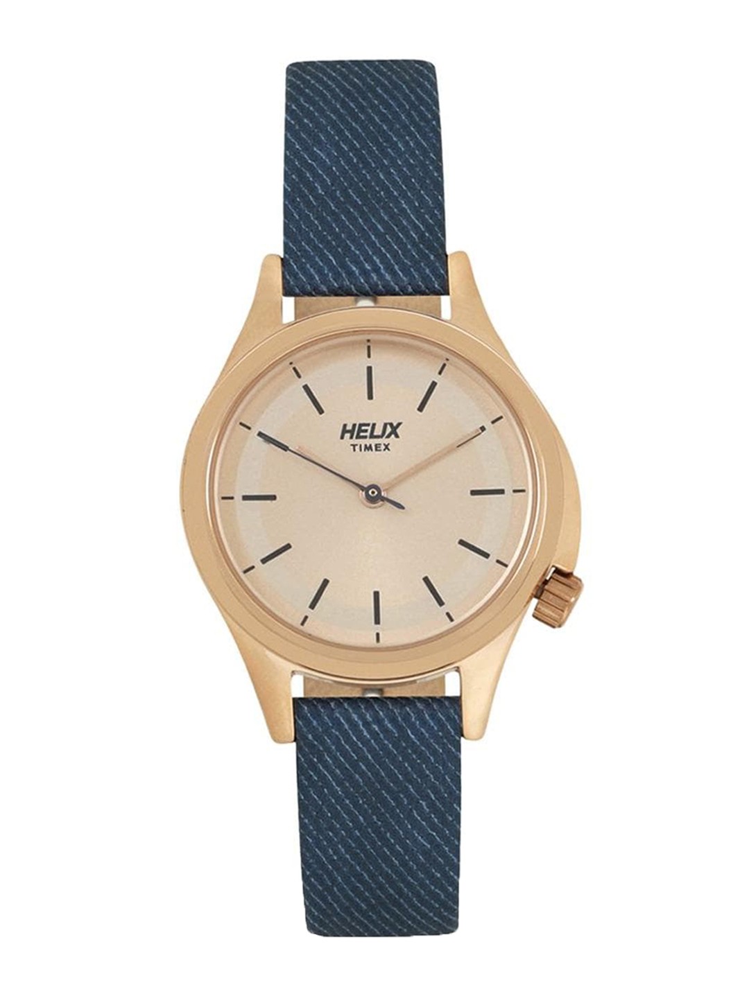 

Helix Women Textured Dial & Leather Straps Analogue Watch TW037HL08, Rose gold