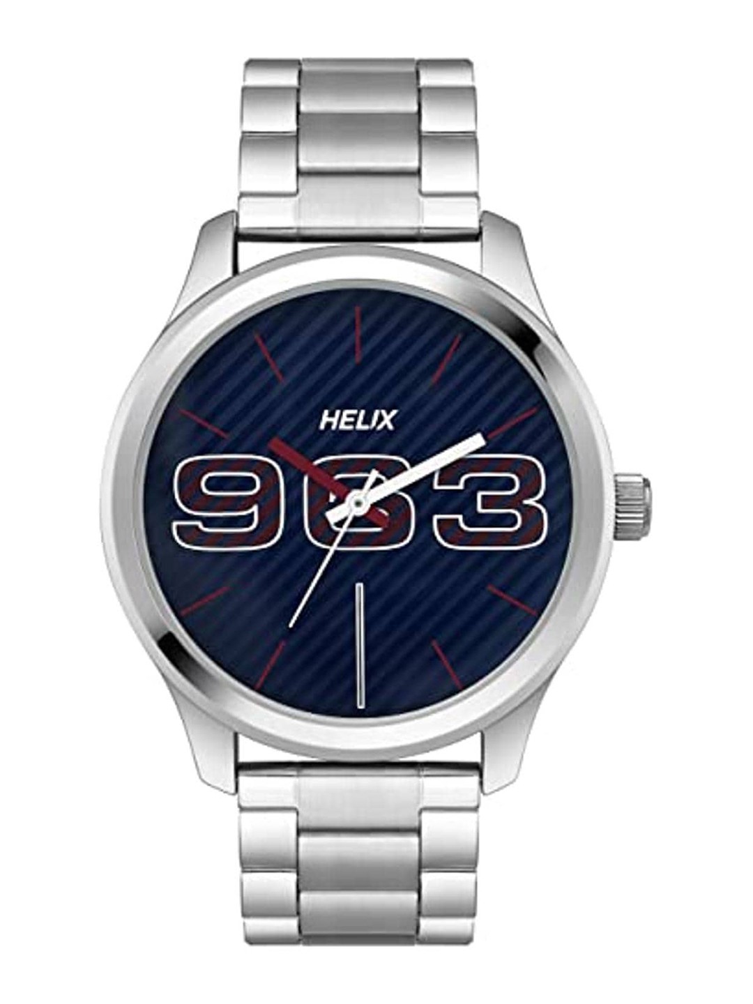 

Helix Men Printed Dial Stainless Steel Bracelet Style Straps Analogue Watch TW043HG02, Blue