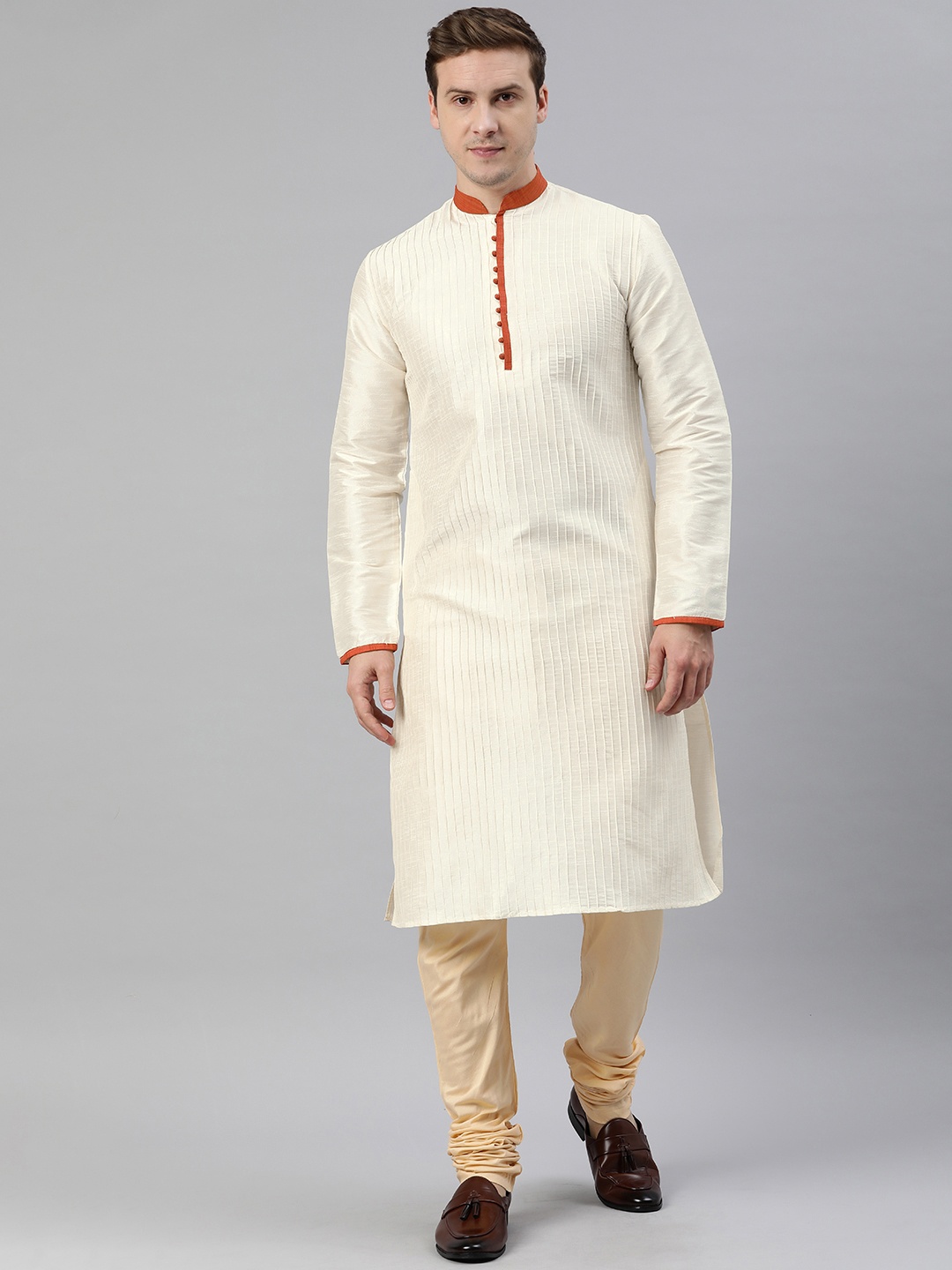 

Manthan Men Striped Kurta, White