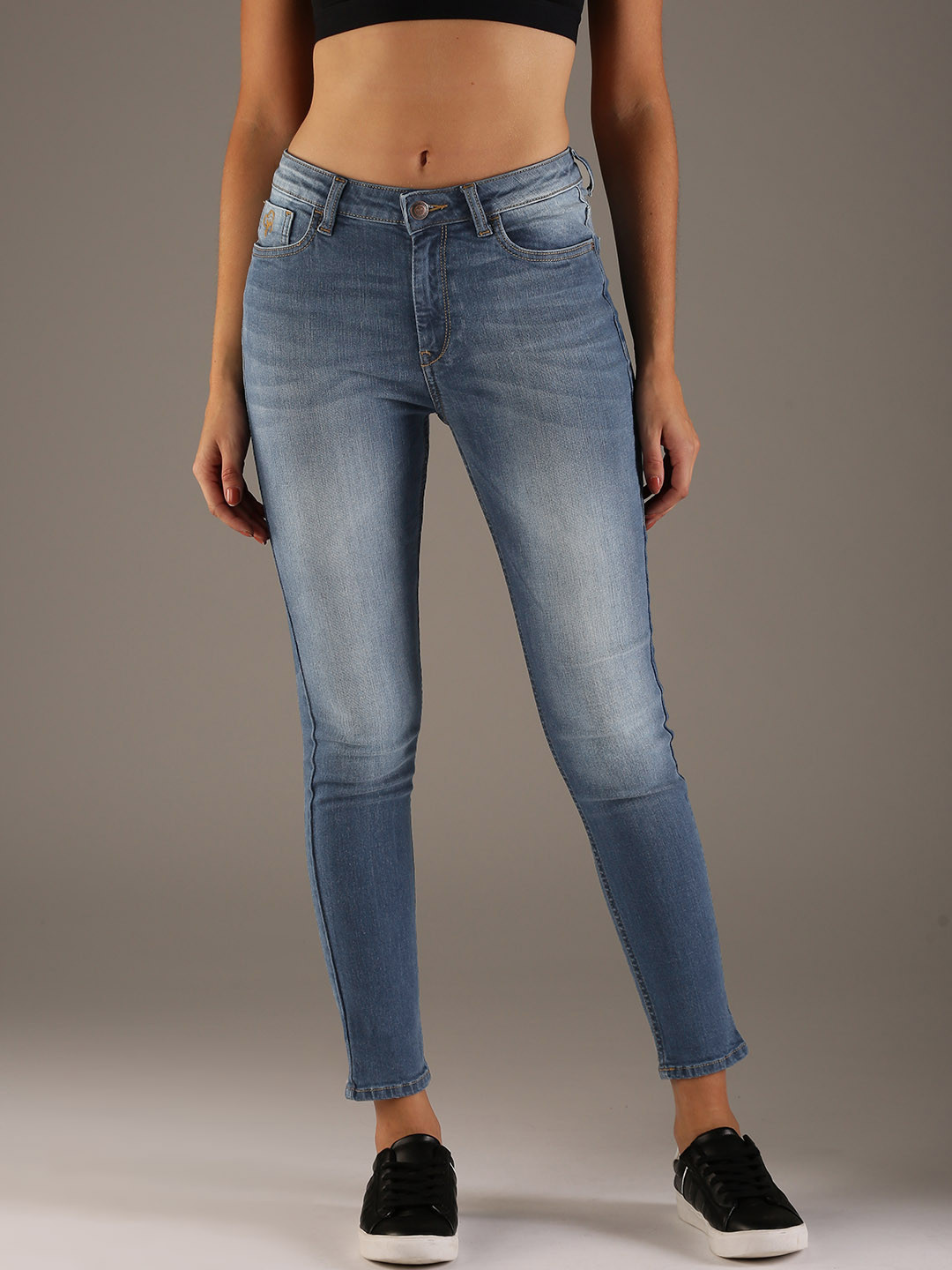 

Flying Machine Women Blue Skinny Fit High-Rise Clean Look Stretchable Jeans