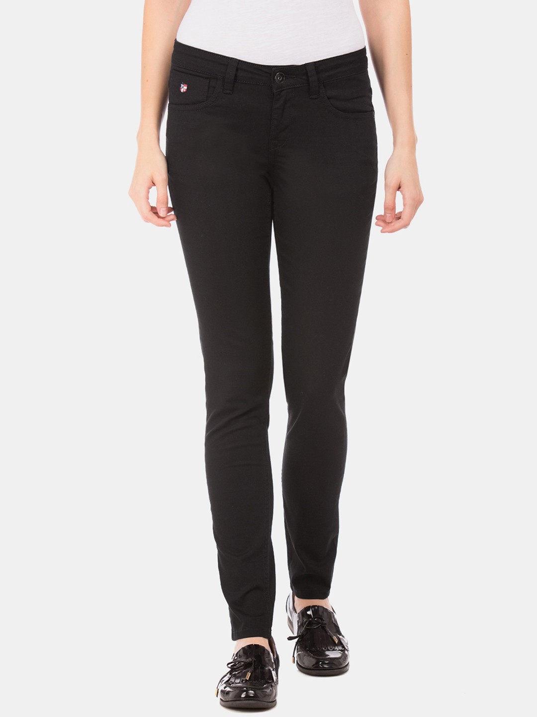 

U.S. Polo Assn. Women Black Skinny Fit Mid-Rise Clean Look Stretchable Jeans