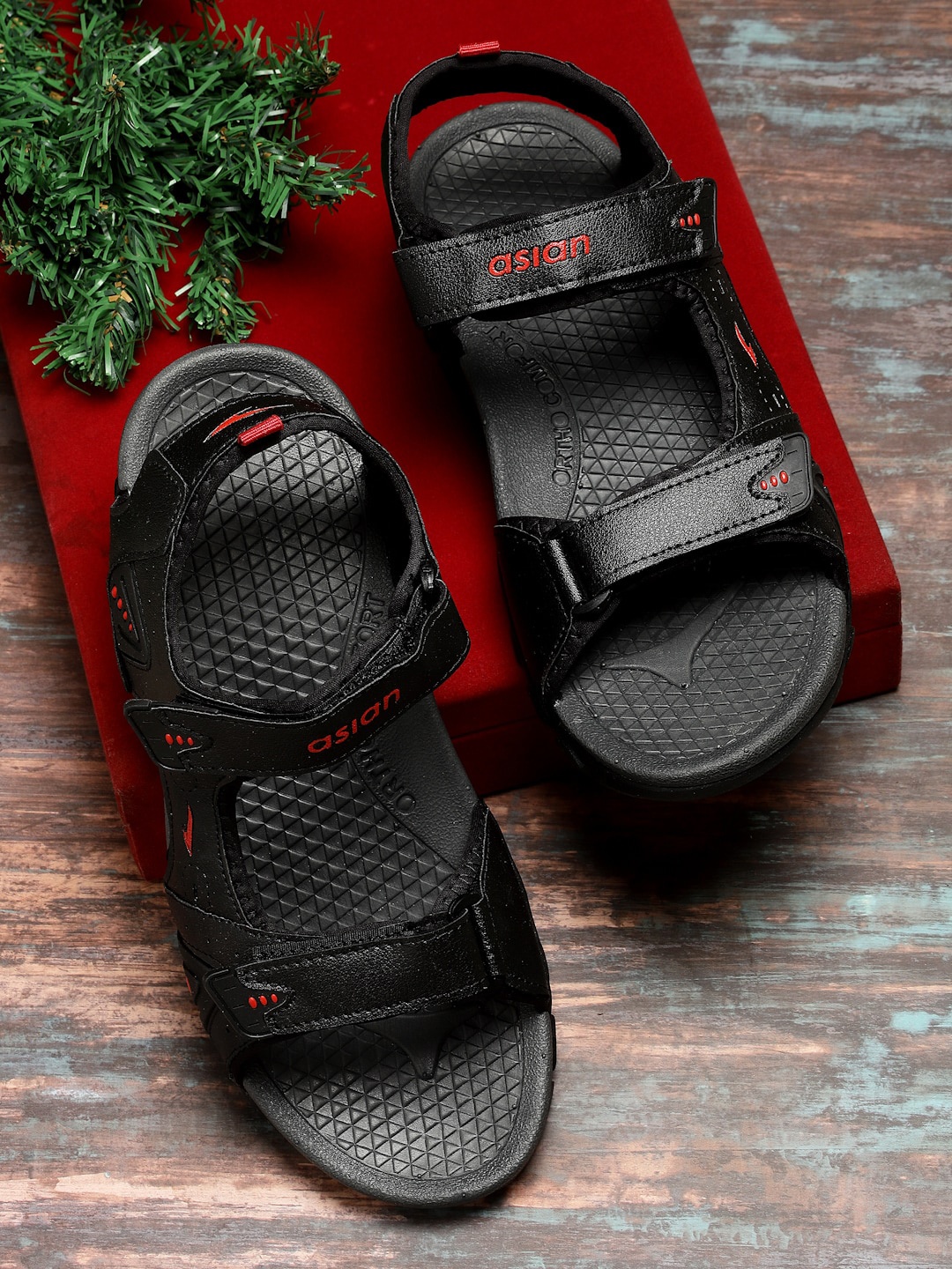 

ASIAN Men VINTAGE-09 Running Sports Sandals, Black
