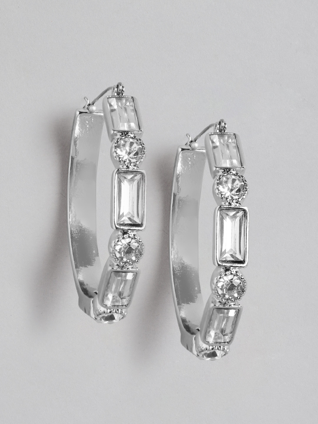 

Forever New Silver-Toned Circular Hoop Earrings