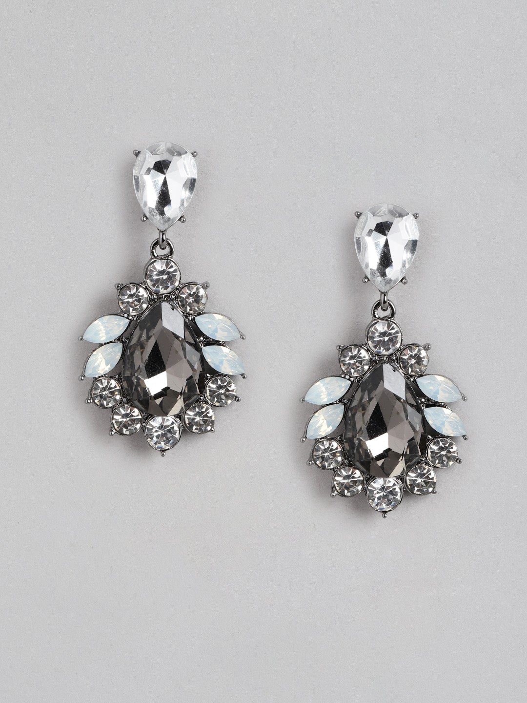 

Forever New Gunmetal-Toned Diamond Shaped Drop Earrings, Metallic