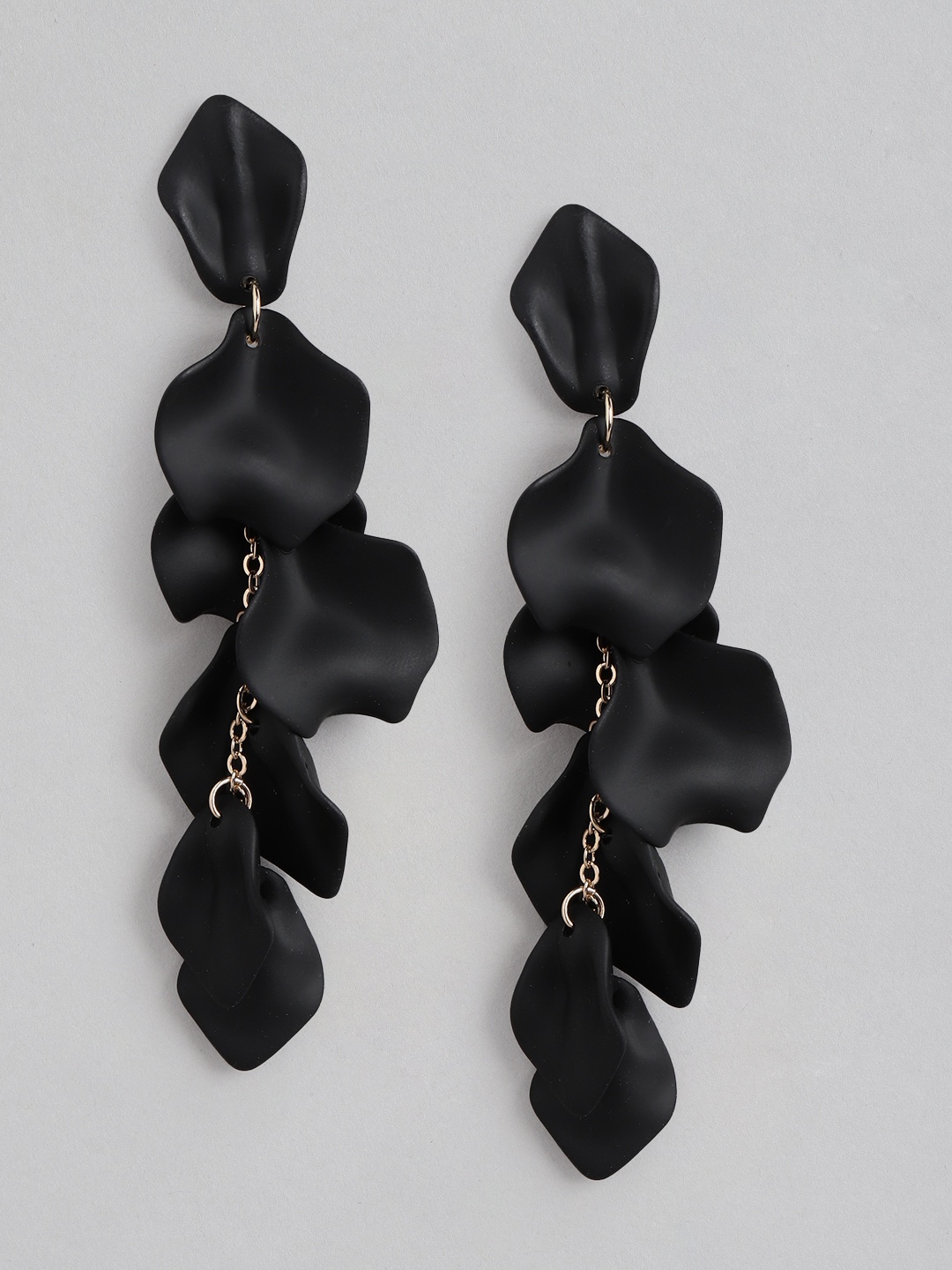 

Forever New Leaf Shaped Drop Earrings, Black