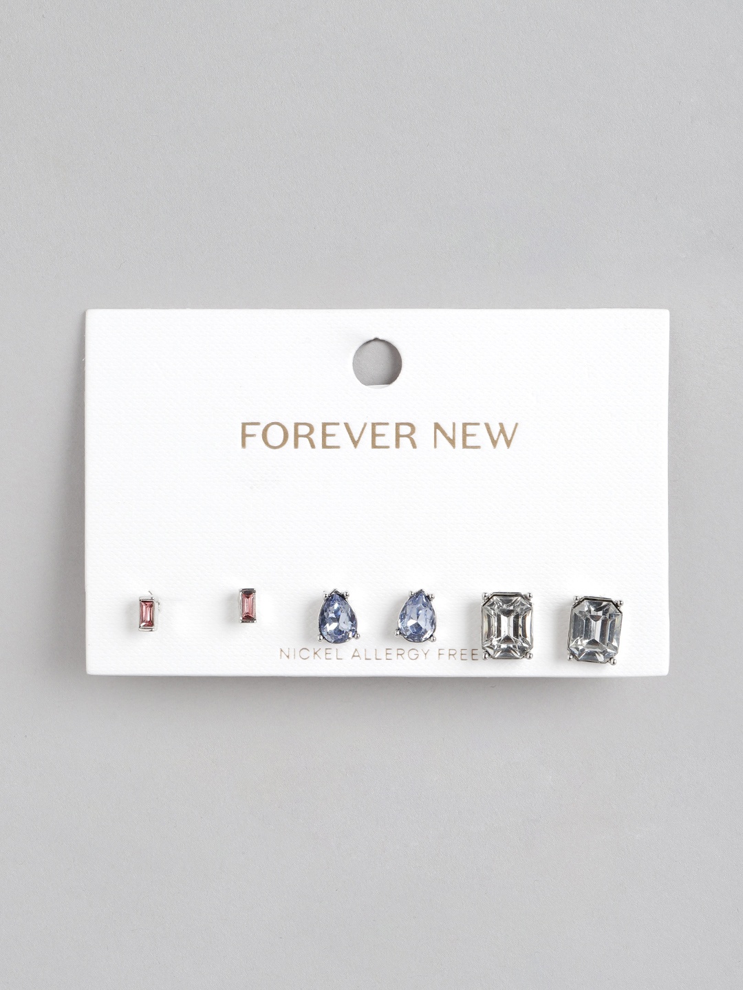 

Forever New Silver-Plated Classic Studs Earrings, Multi