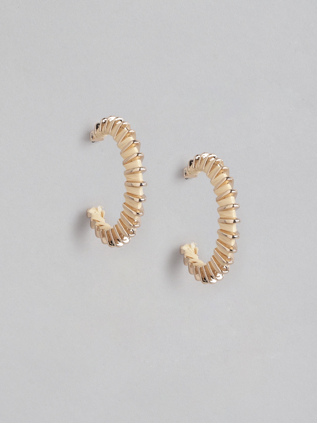 

Forever New Gold-Plated Circular Half Hoop Earrings, Peach