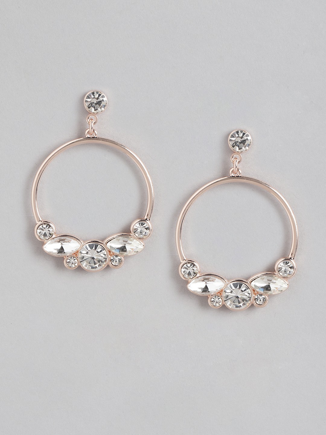 

Forever New Gold-Plated Circular Drop Earrings, Rose gold