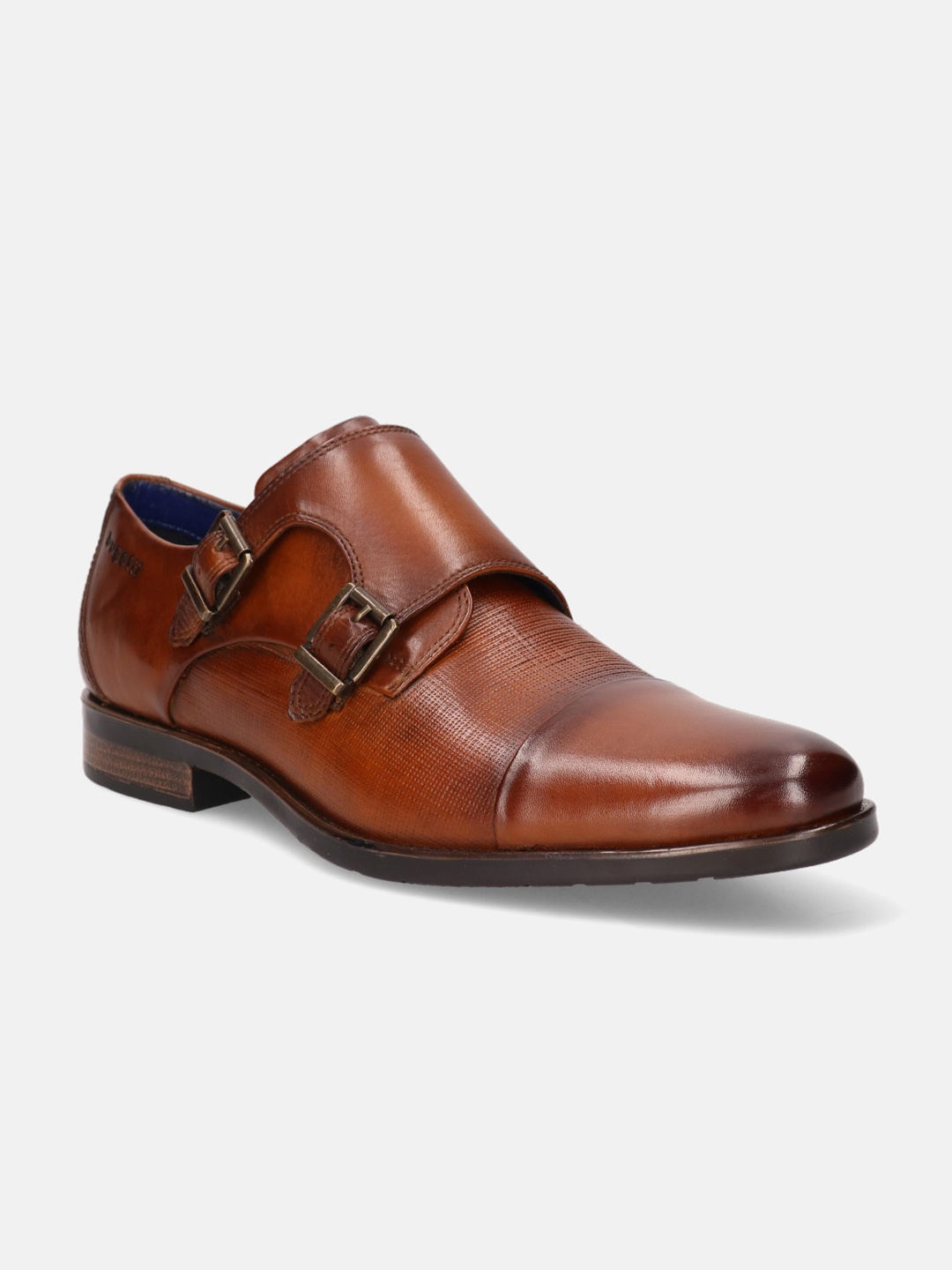 

Bugatti Men Licio Textured Leather Formal Monk Shoes, Brown