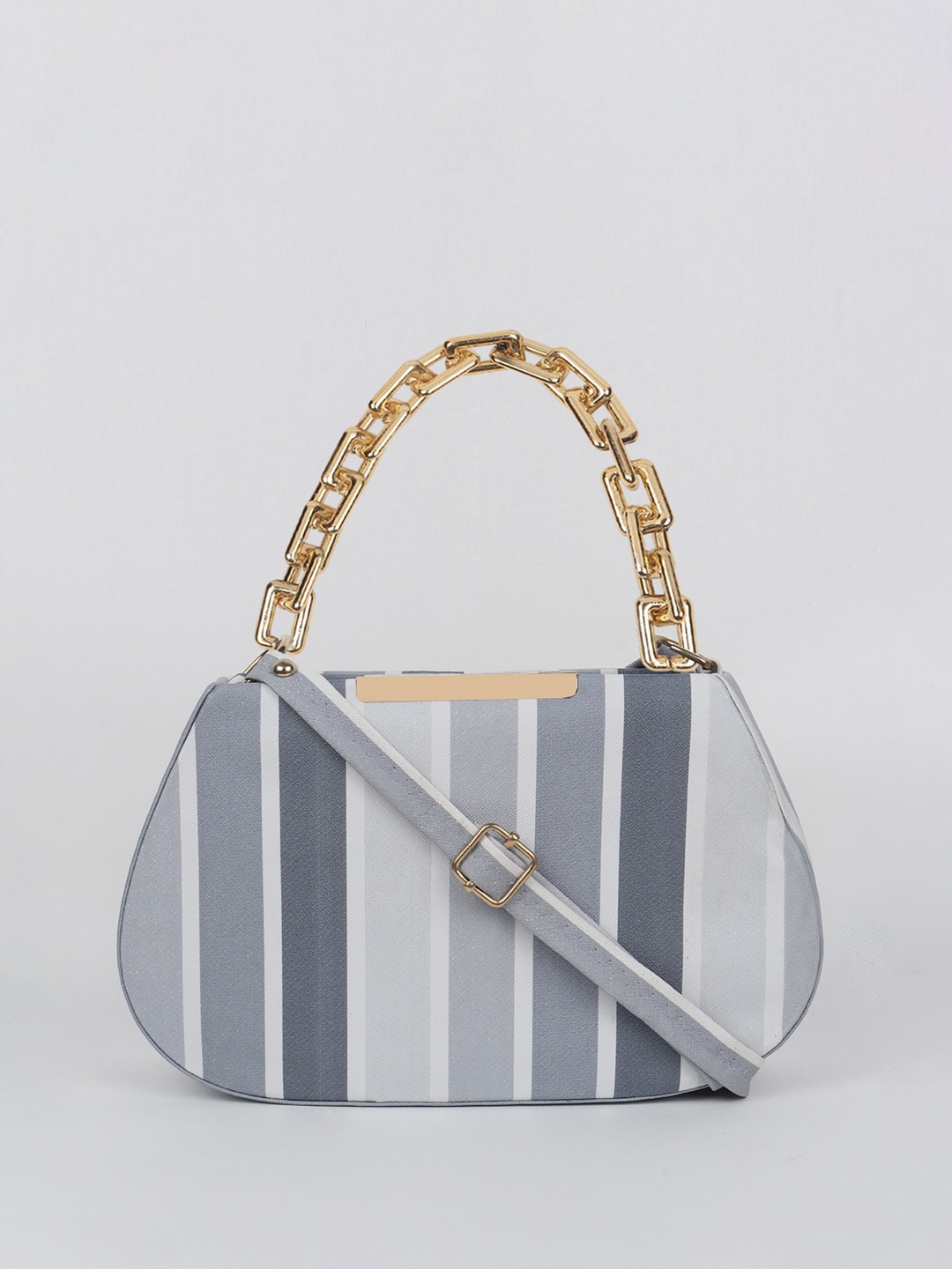 

LIKAA Striped Half Moon Sling Bag, Black