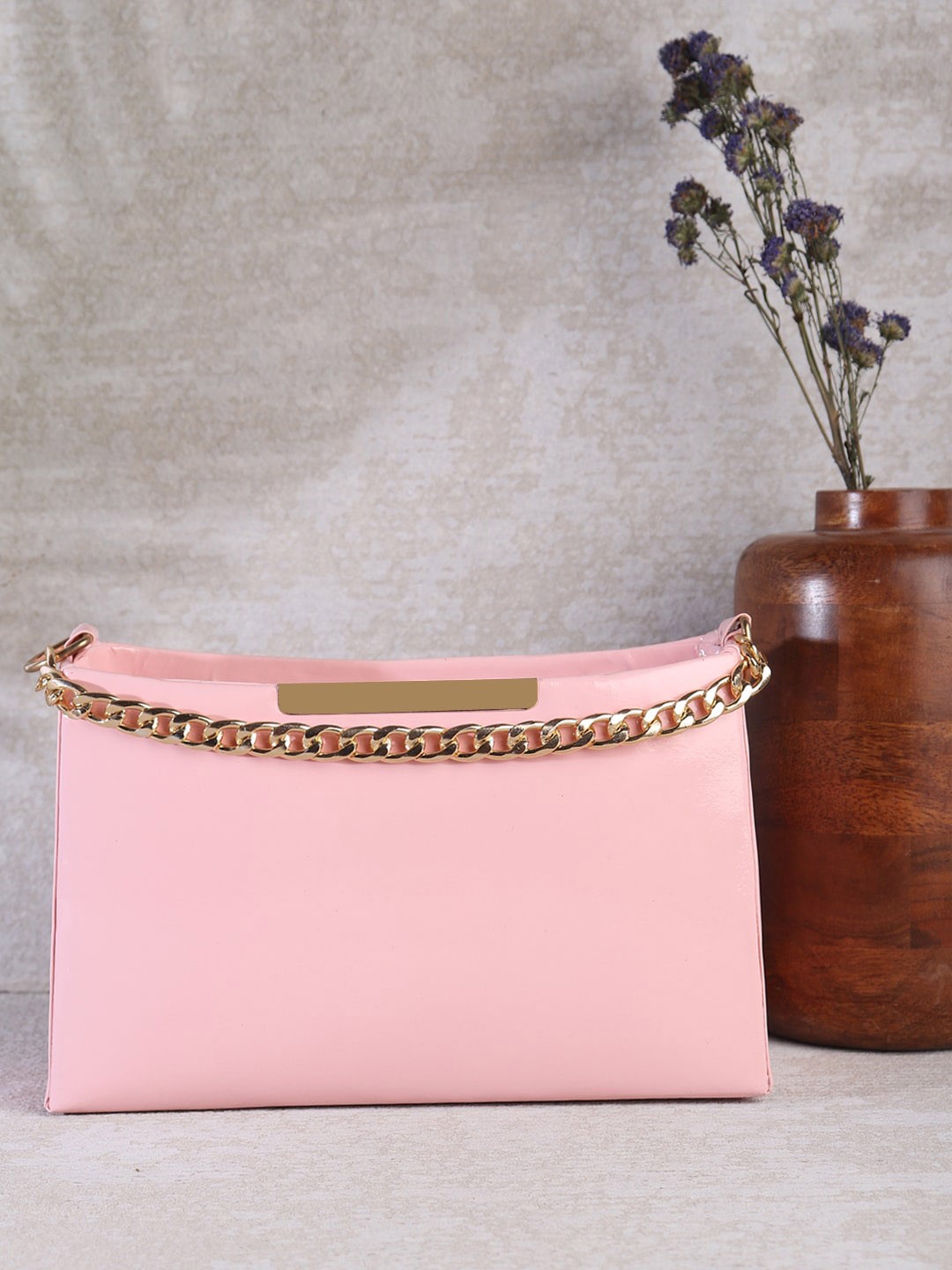 

LIKAA PU Structured Sling Bag, Pink