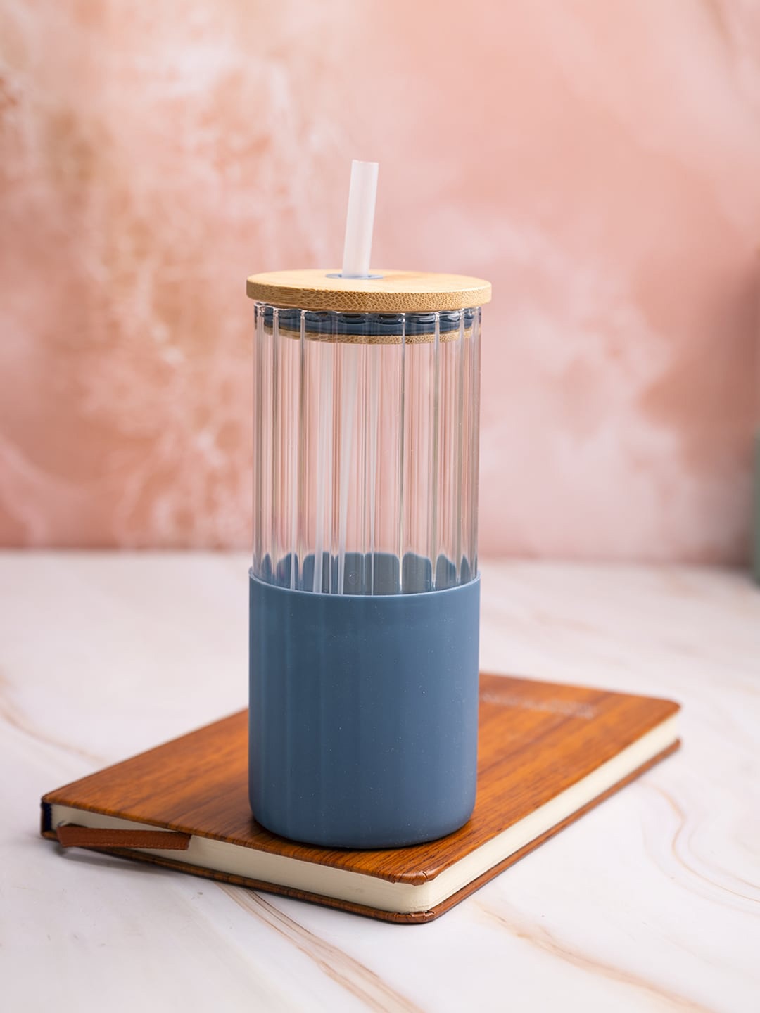 

MARKET99 Blue & Transparent Glass Sipper Water Bottle