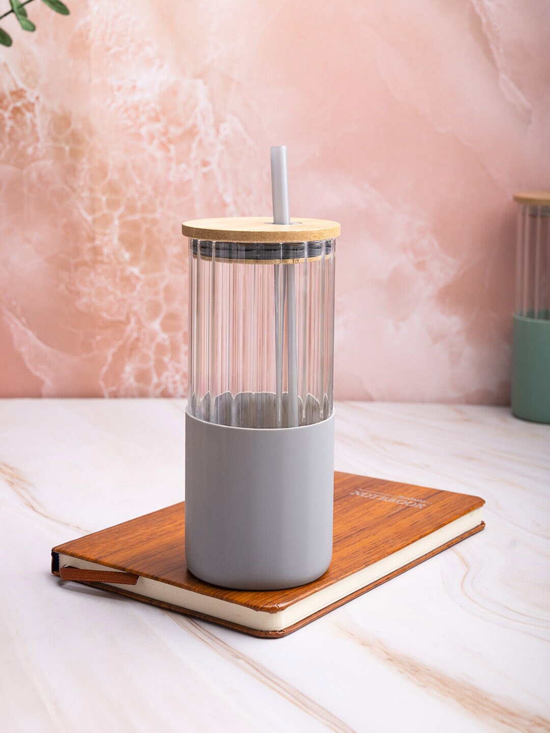 

MARKET99 Grey & Transparent Glass Sipper Water Bottle