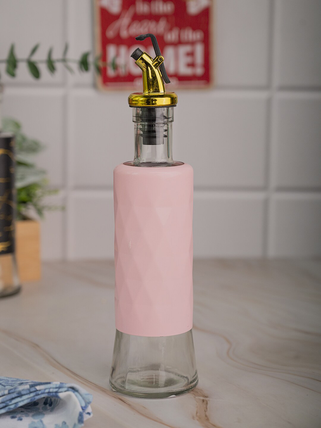 

MARKET99 Pink Leakproof Glass Oil Dispenser 250 ML