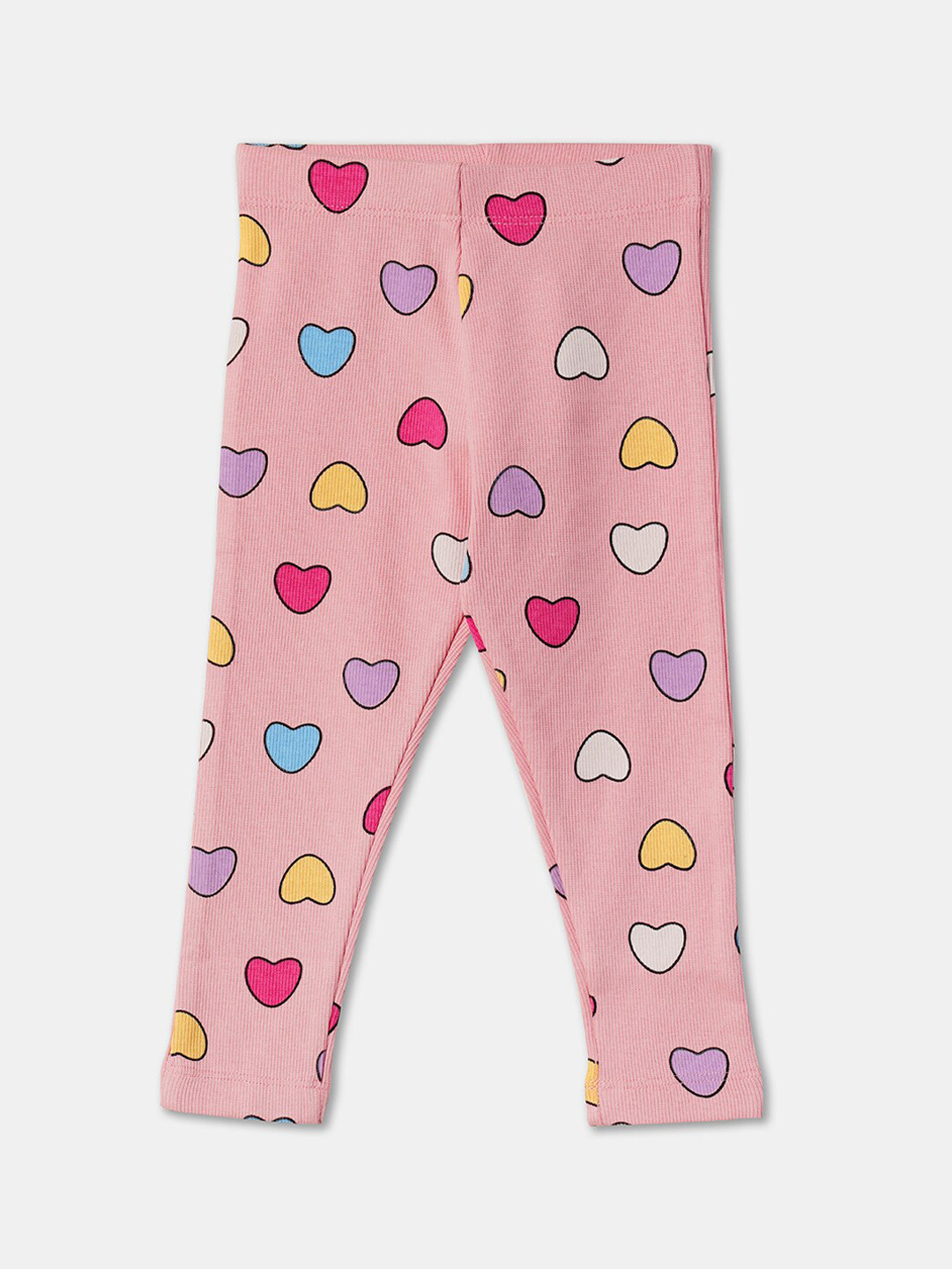 

R&B Girls Printed Ankle-Length Leggings, Pink