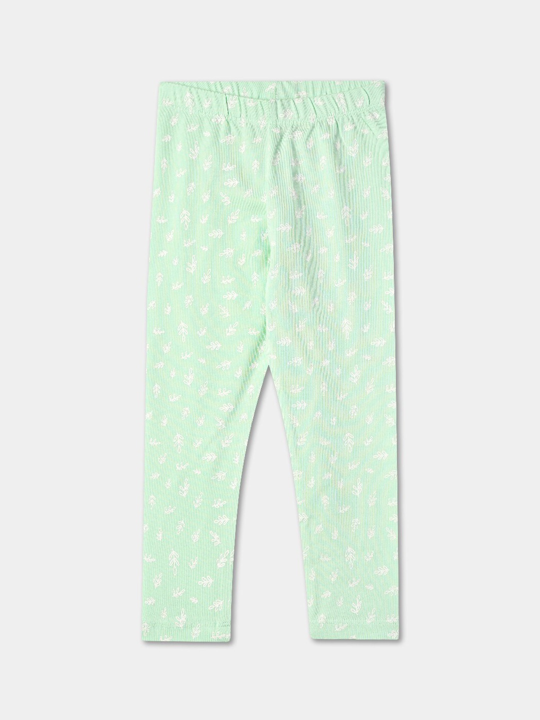 

R&B Infants Girls Printed Ankle Length Cotton Leggings, Green