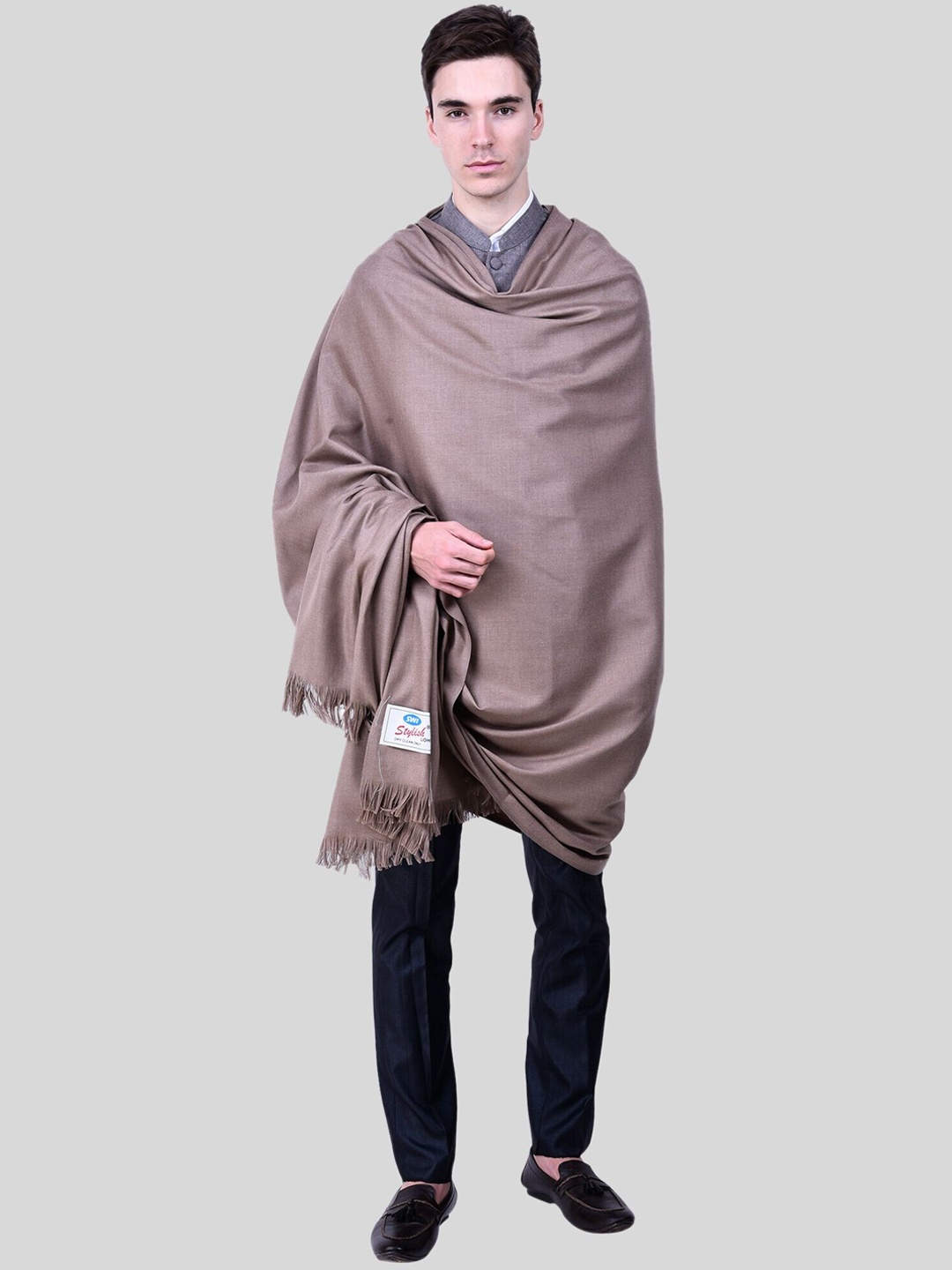 

SWI Stylish Woven Design Wollen Shawl, Brown