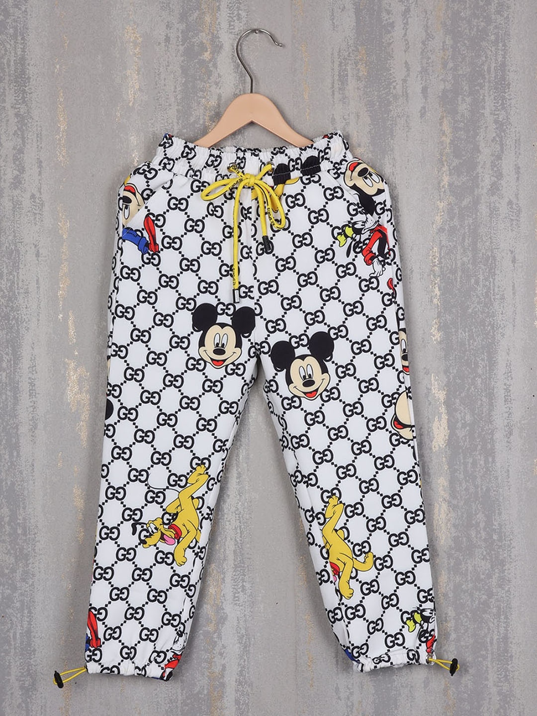 

Albion Girls Mickey & Goofy Printed Relaxed Pure Cotton Joggers, White