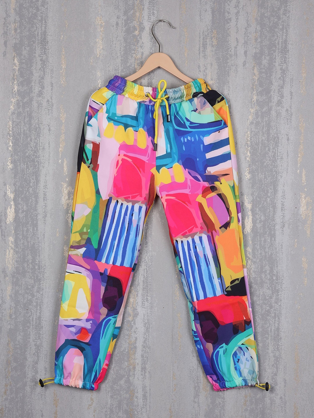 

Albion Girls Abstract Printed Relaxed Fit Pure Cotton Joggers, Blue