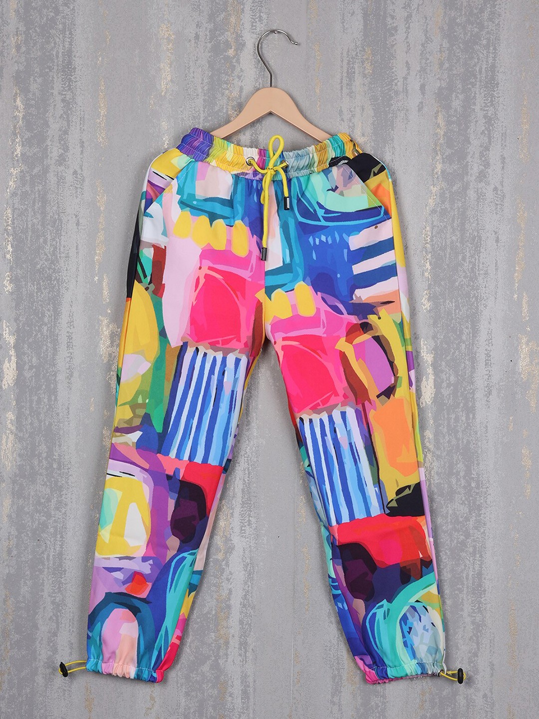 

Albion Girls Abstract Printed Relaxed Fit Pure Cotton Joggers, Blue
