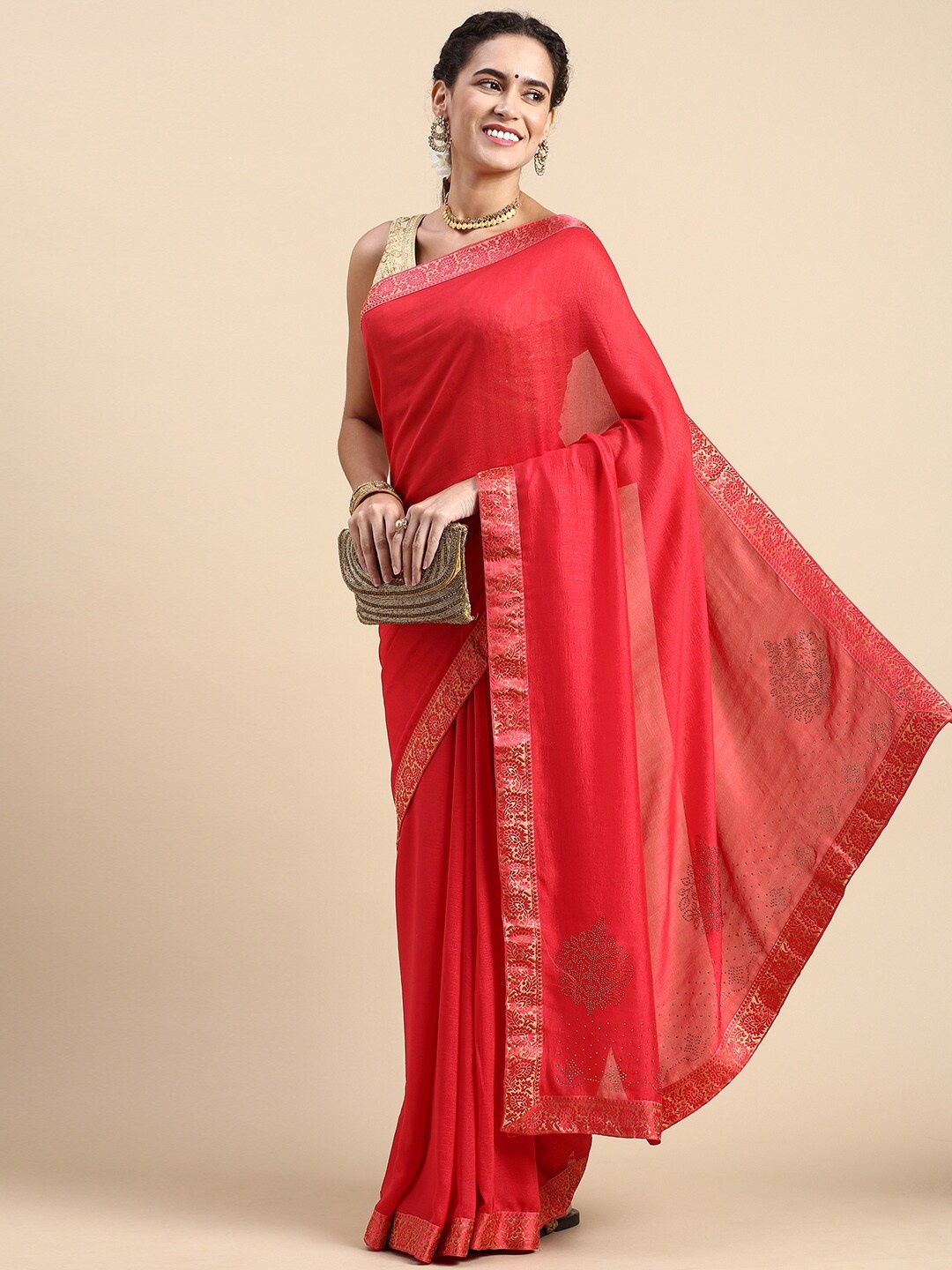 

KALINI Zari Pure Silk Saree, Pink