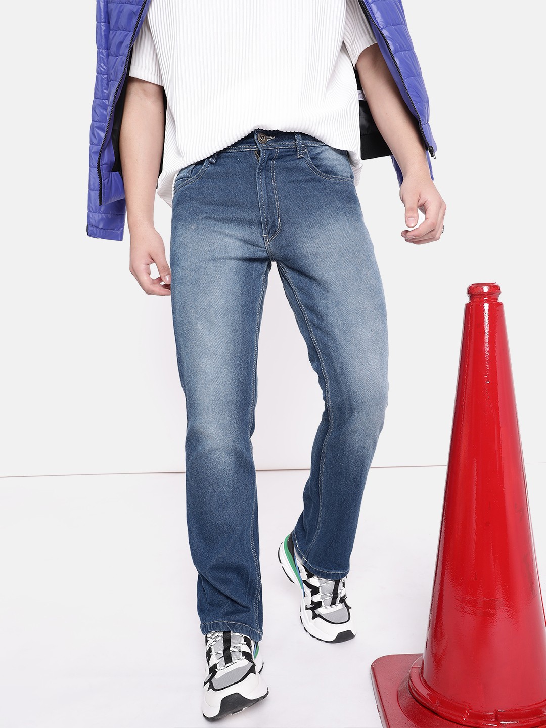 

The Roadster Lifestyle Co. Men Bootcut Jeans, Navy blue