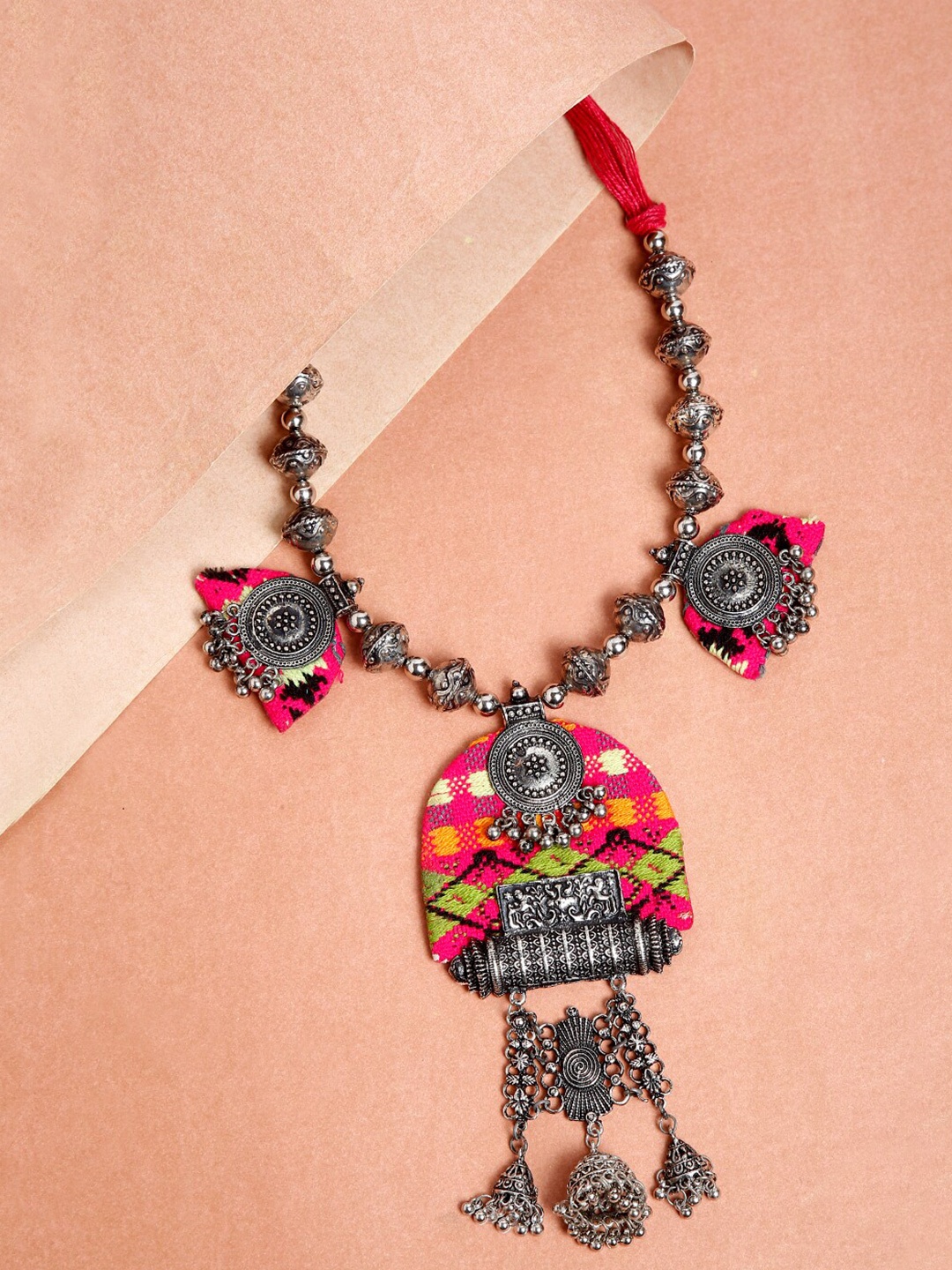 

SAKA DESIGNS Oxidised Necklace, Silver