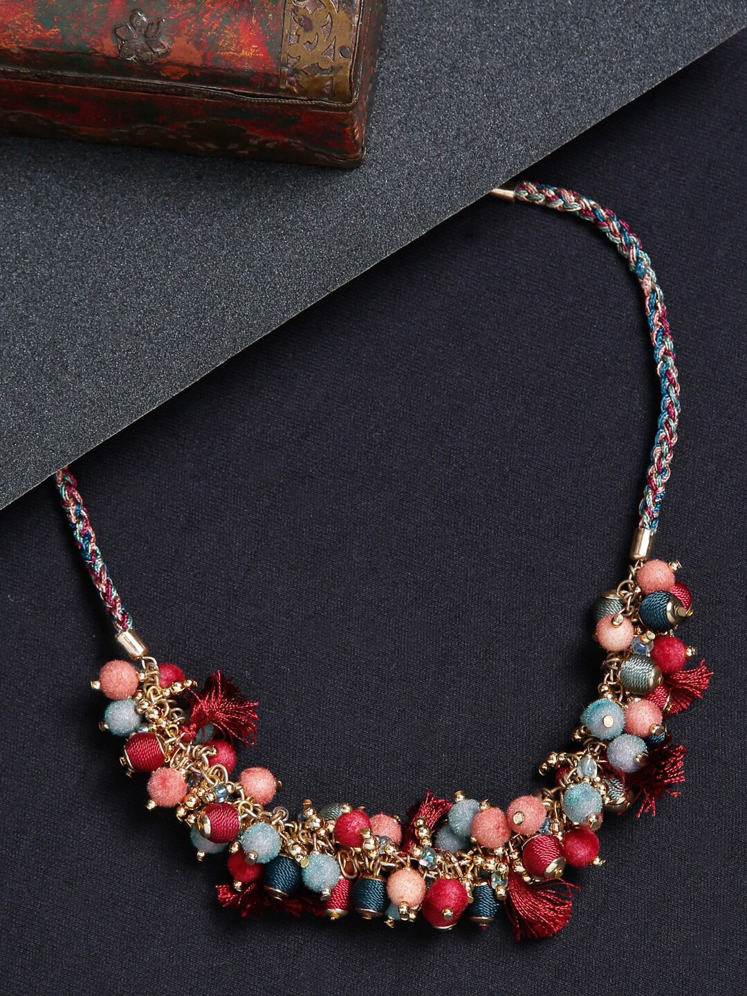 

SAKA DESIGNS Statement Necklace, Red