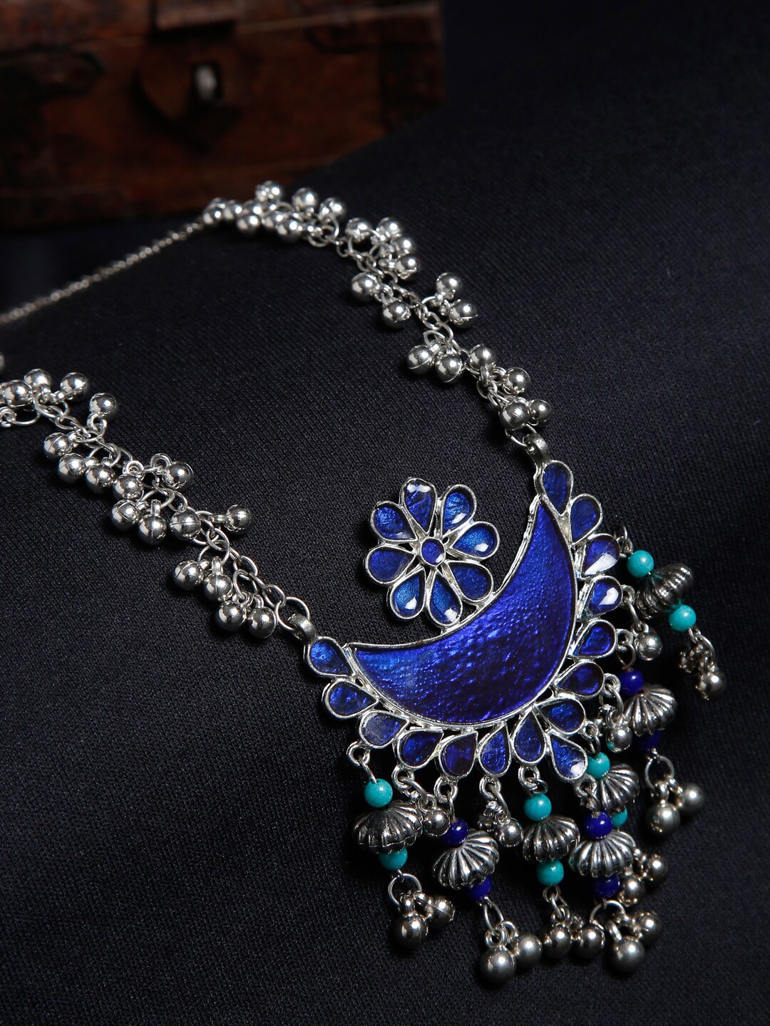 

SAKA DESIGNS Oxidised Statement Necklace, Silver