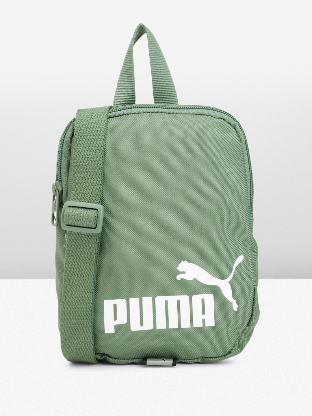 

Puma Unisex Brand Logo Printed Structured Messenger Bag, Green