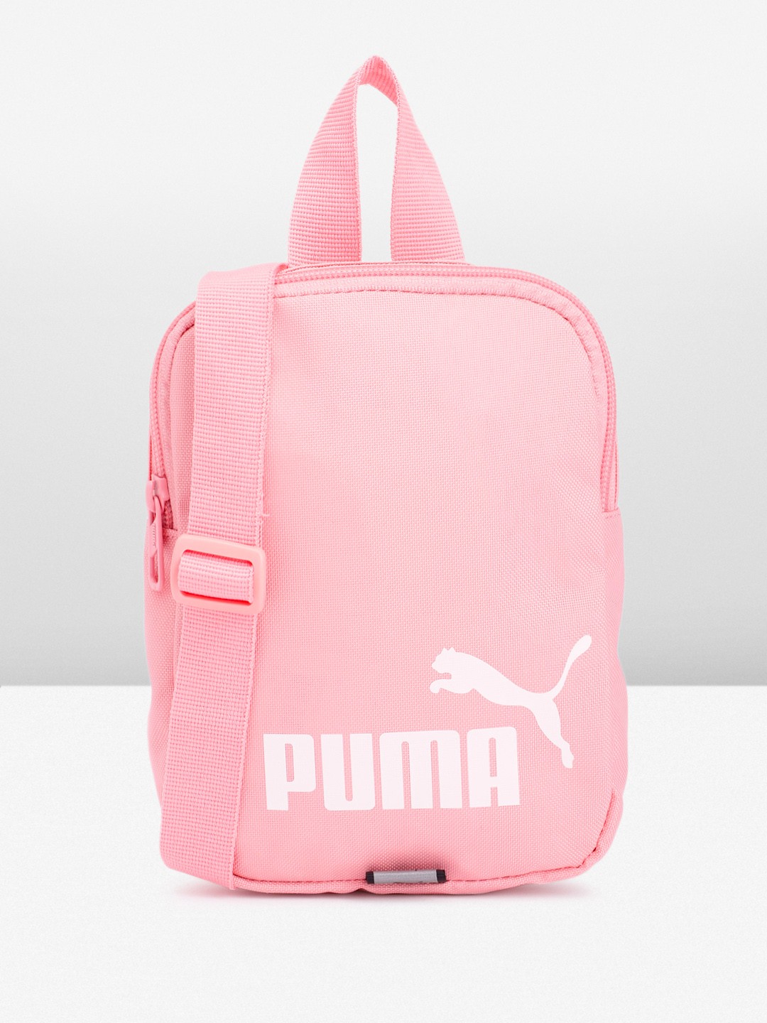 

Puma Unisex Brand Logo Printed Structured Messenger Bag, Pink