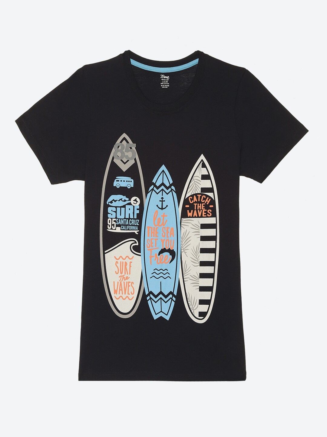 

2Bme Boys Graphic Printed Cotton T-shirt, Navy blue