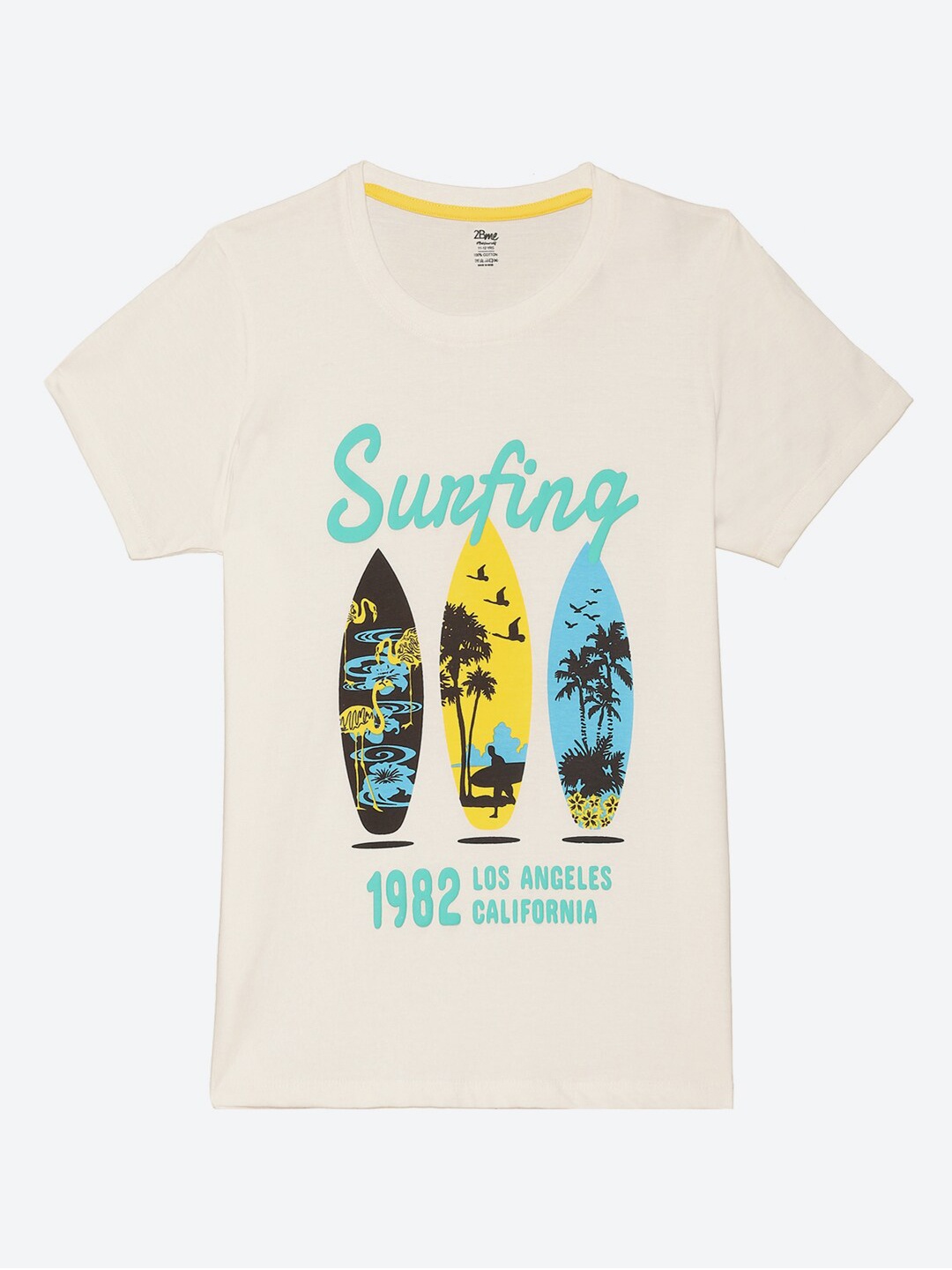 

2Bme Boys Graphic Printed Cotton T-shirt, Off white