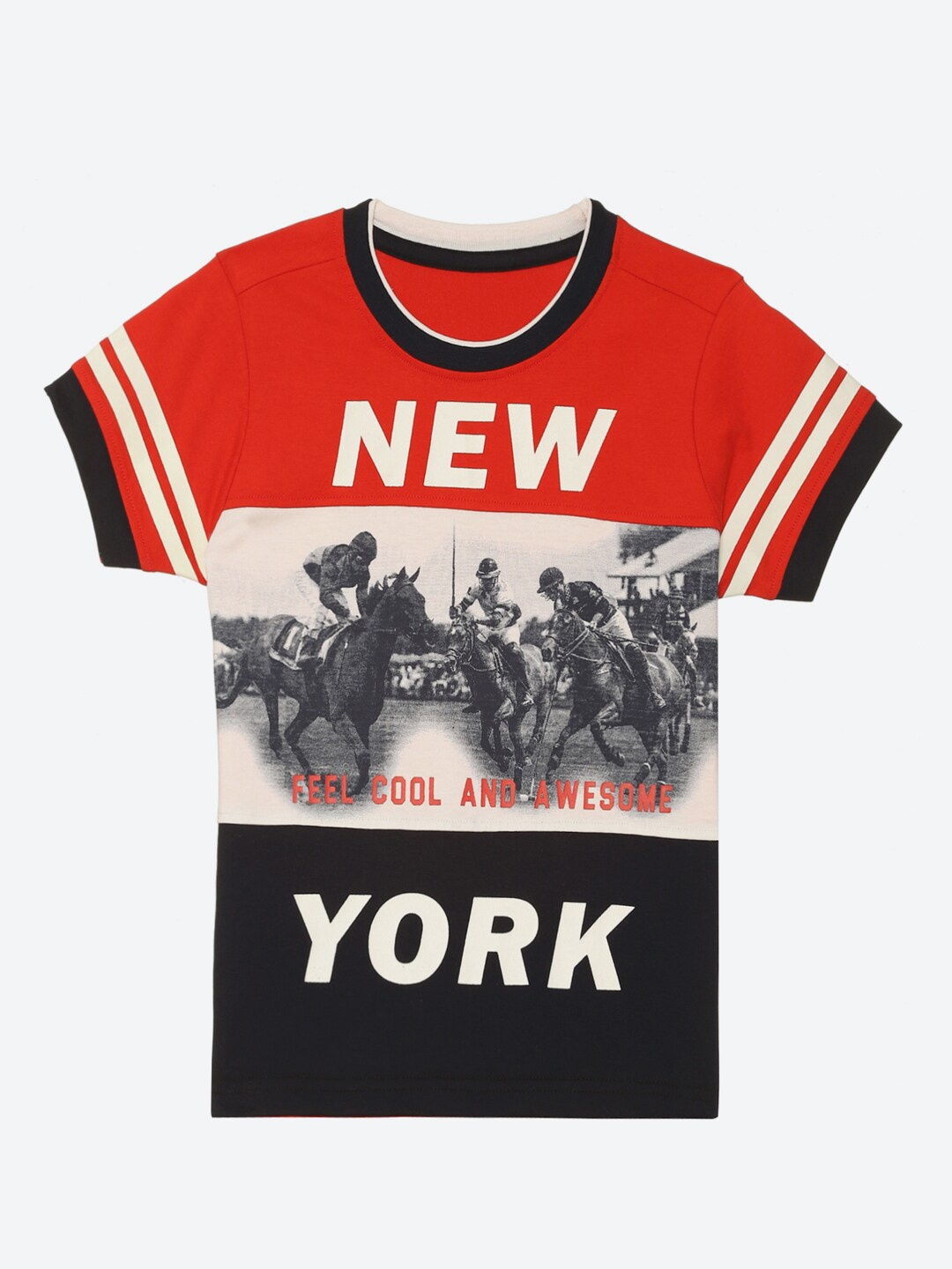 

2Bme Boys People and Places Printed Round Neck Cotton Regular T-shirt, Red