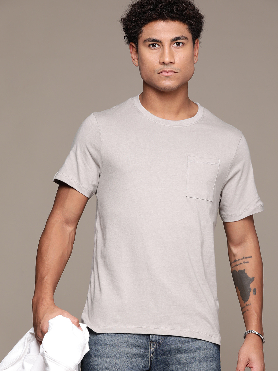 

The Roadster Lifestyle Co. Pure Cotton T-shirt, Grey