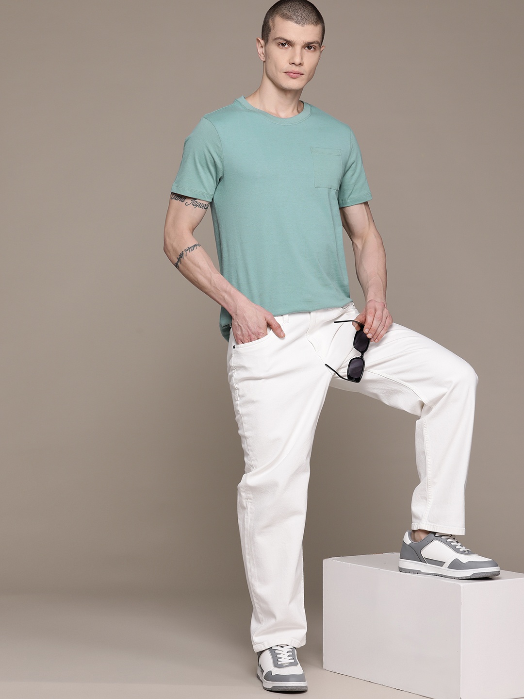

Roadster Pure Cotton T-shirt, Turquoise blue