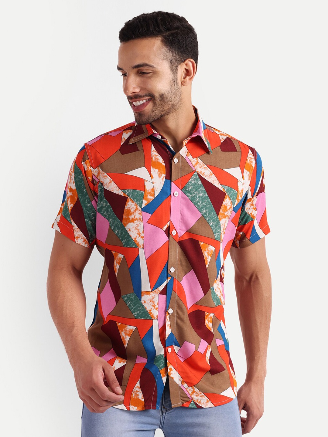 

Vida Loca Abstract Printed Standard Casual Shirt, Multi
