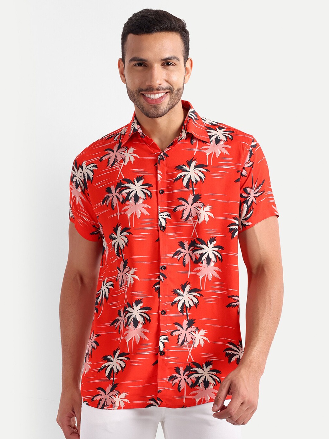 

Vida Loca Floral Printed Standard Casual Shirt, Red
