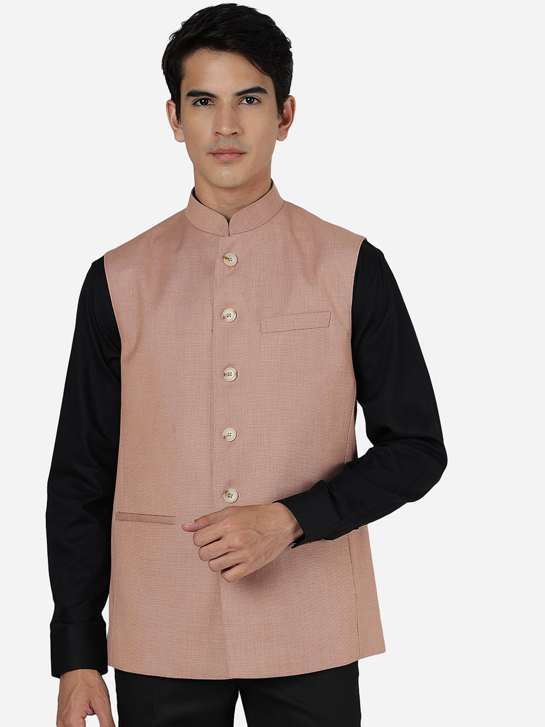 

MODI JACKET Mandarin Collar Nehru Jacket, Mauve