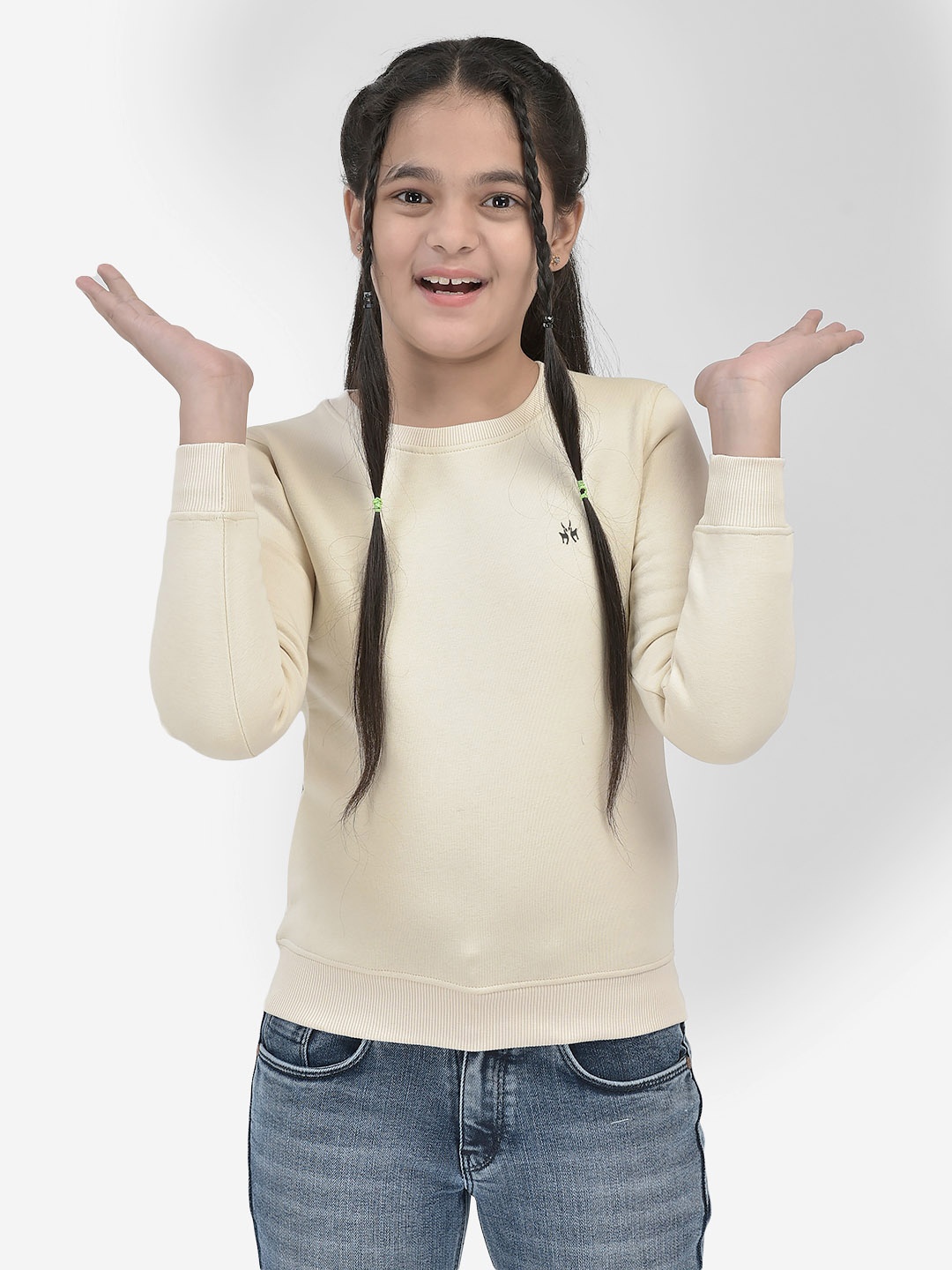 

Crimsoune Club Girls Cotton Pullover, Beige