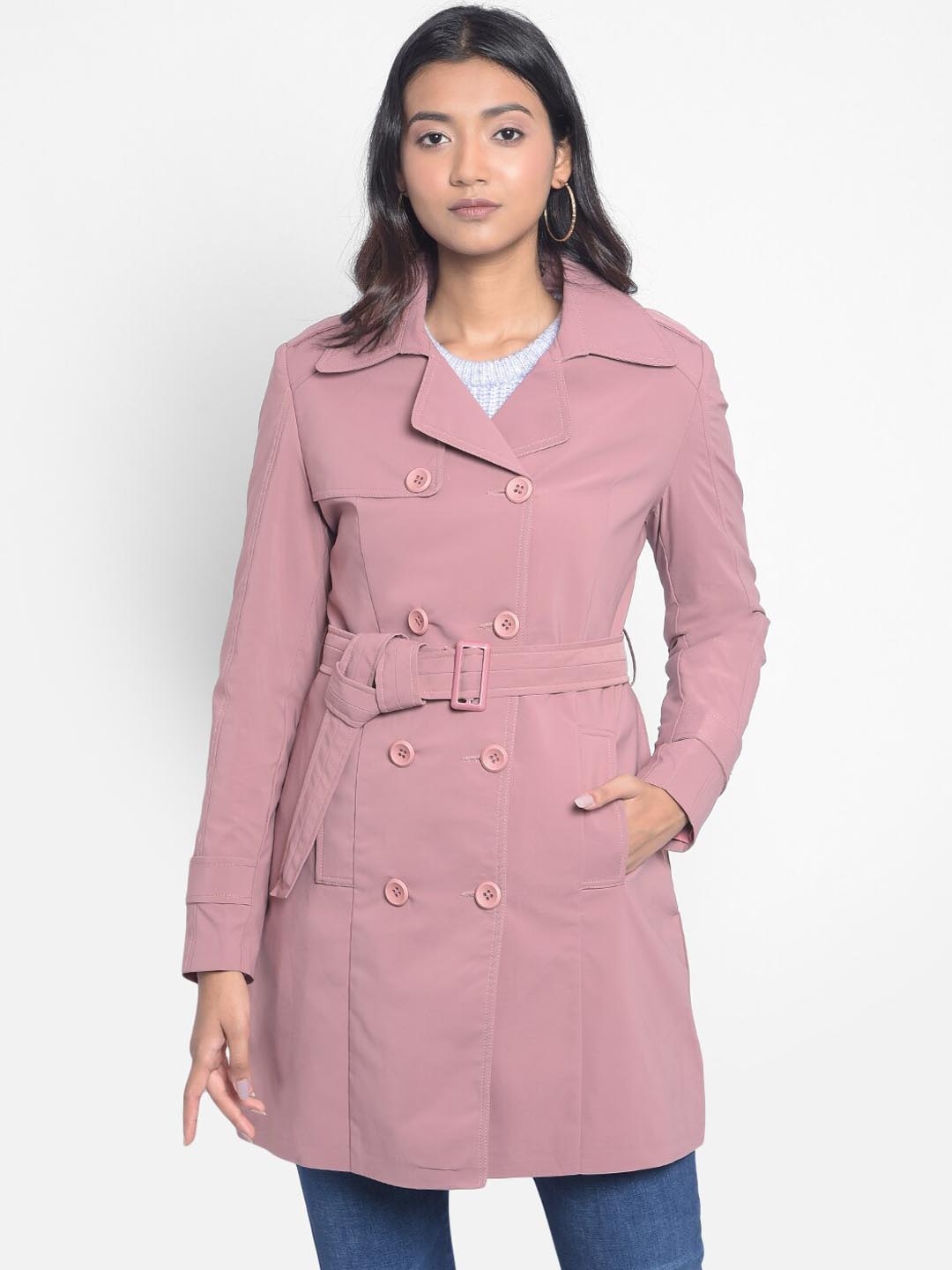 

Crimsoune Club Trench Coat With Belt, Pink