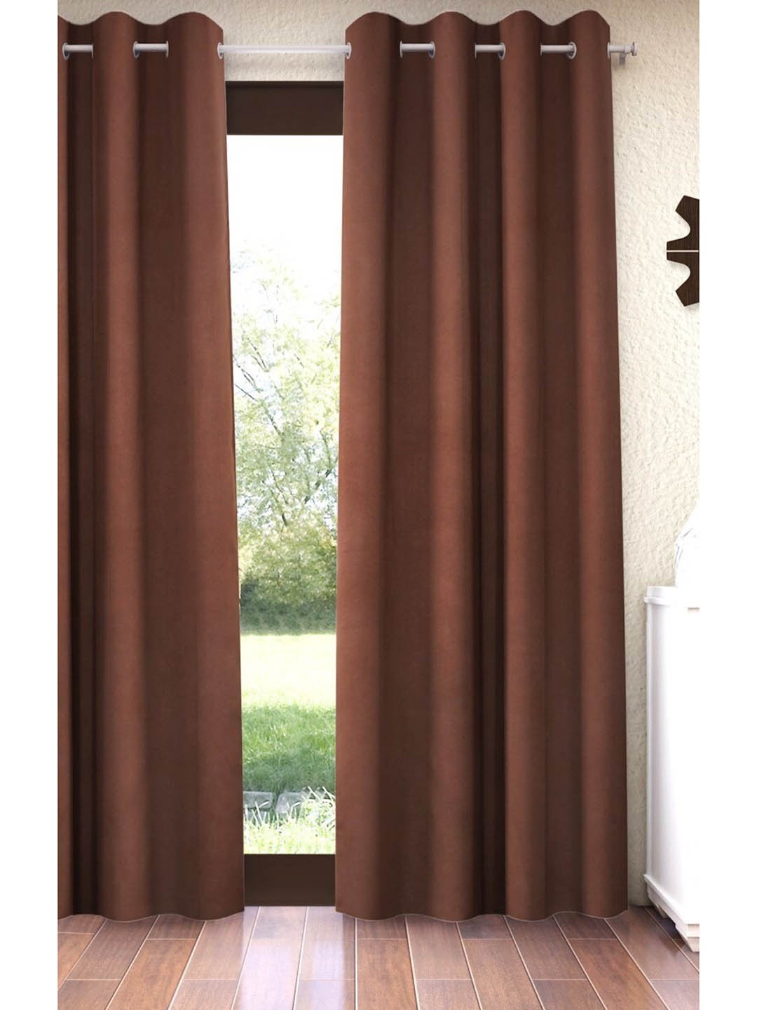 

Home Sizzler Brown Black Out Long Door Curtain