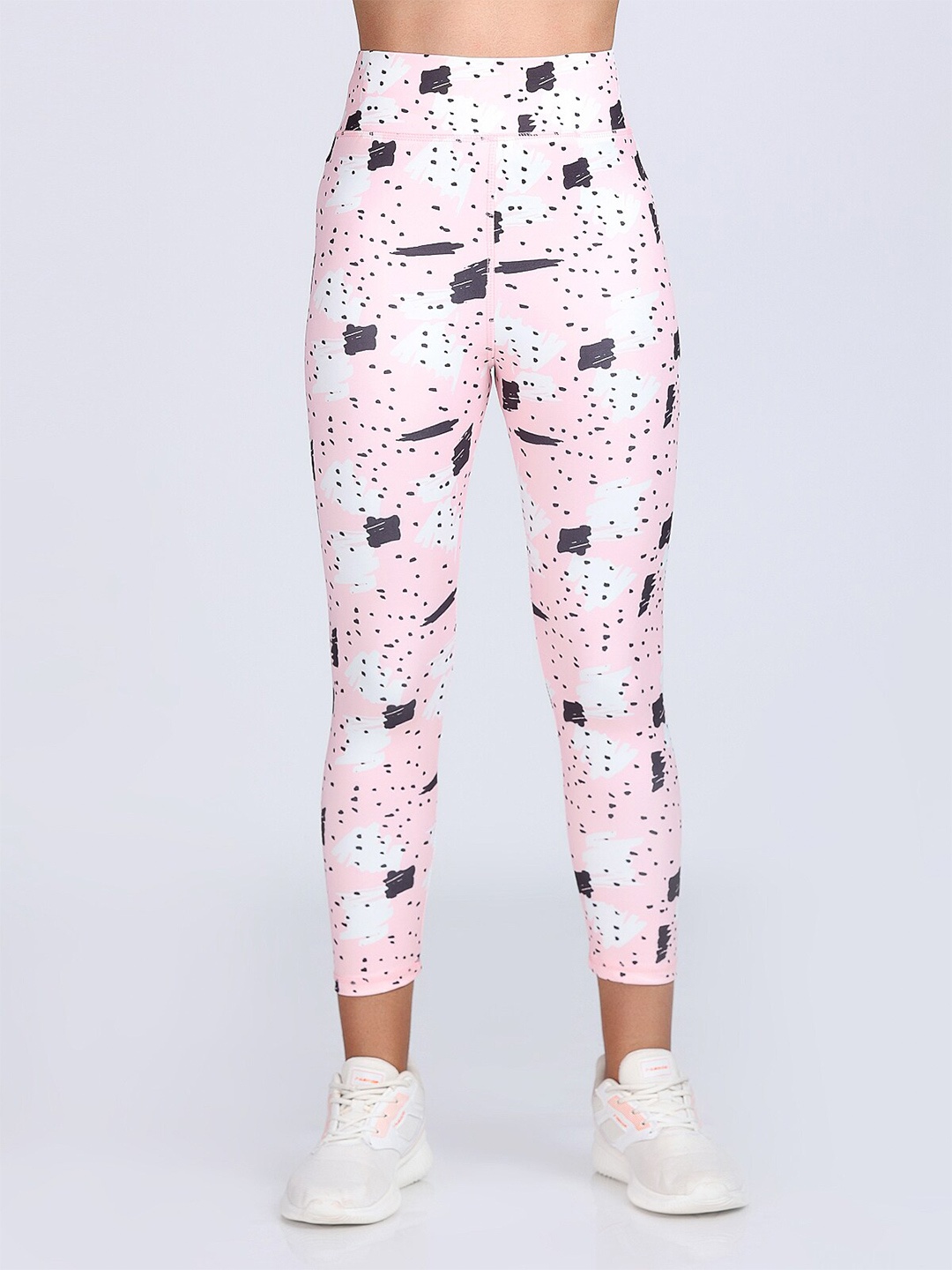 

BRACHY Women Abstract Printed High Rise Rapid Dry Tights, Pink