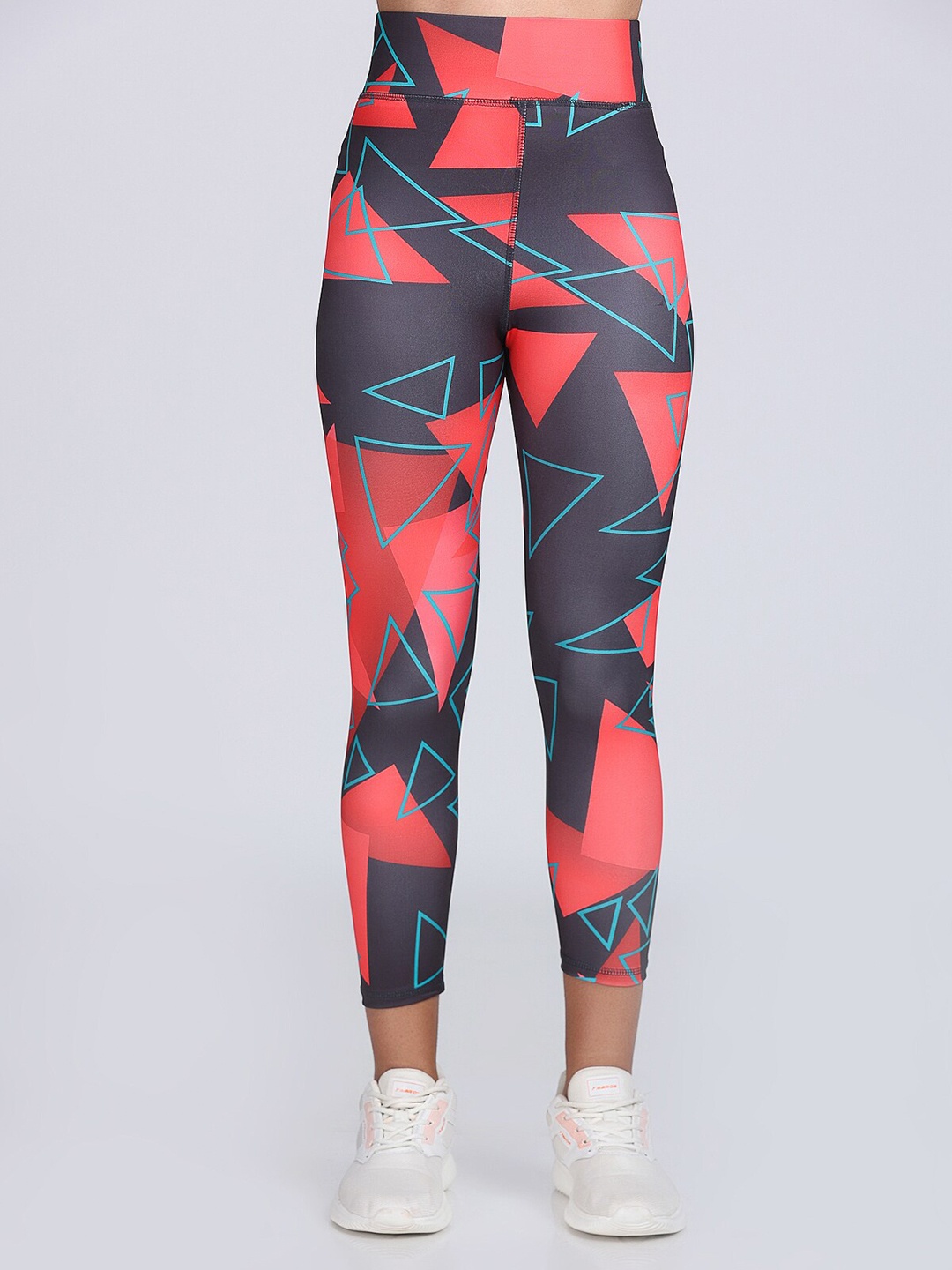 

BRACHY Women Geometric Printed Cropped Length Rapid-Dry Tights, Red