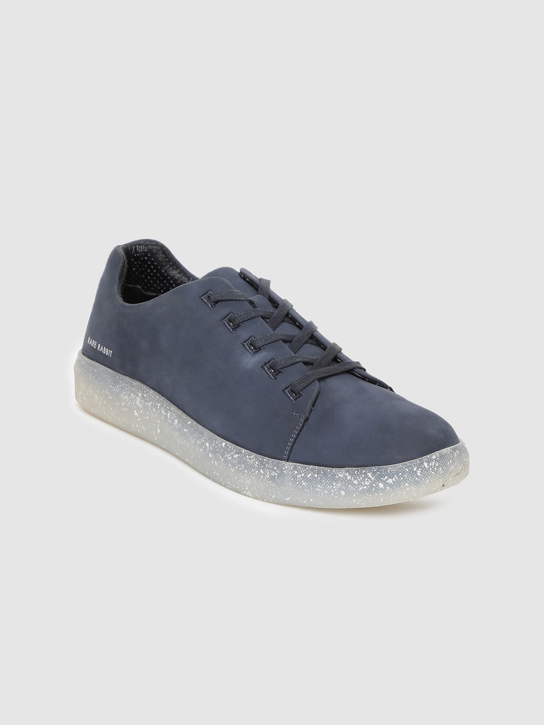 

RARE RABBIT Men Jelly Leather Comfort Sneakers, Navy blue