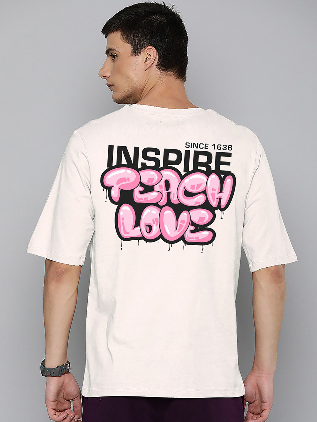 

Harvard Typography Printed Drop-Shoulder Cotton Oversized T-shirt, Off white