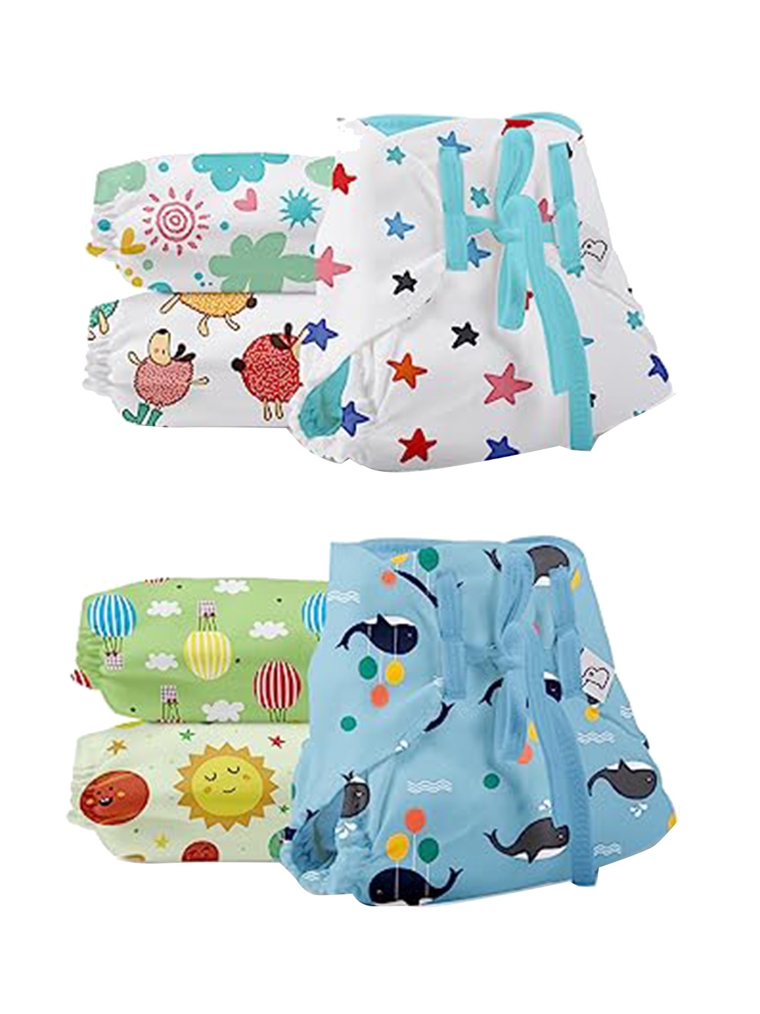 

SuperBottoms Kids Pack Of 6 Printed Cotton DryFeel Langot, Multi